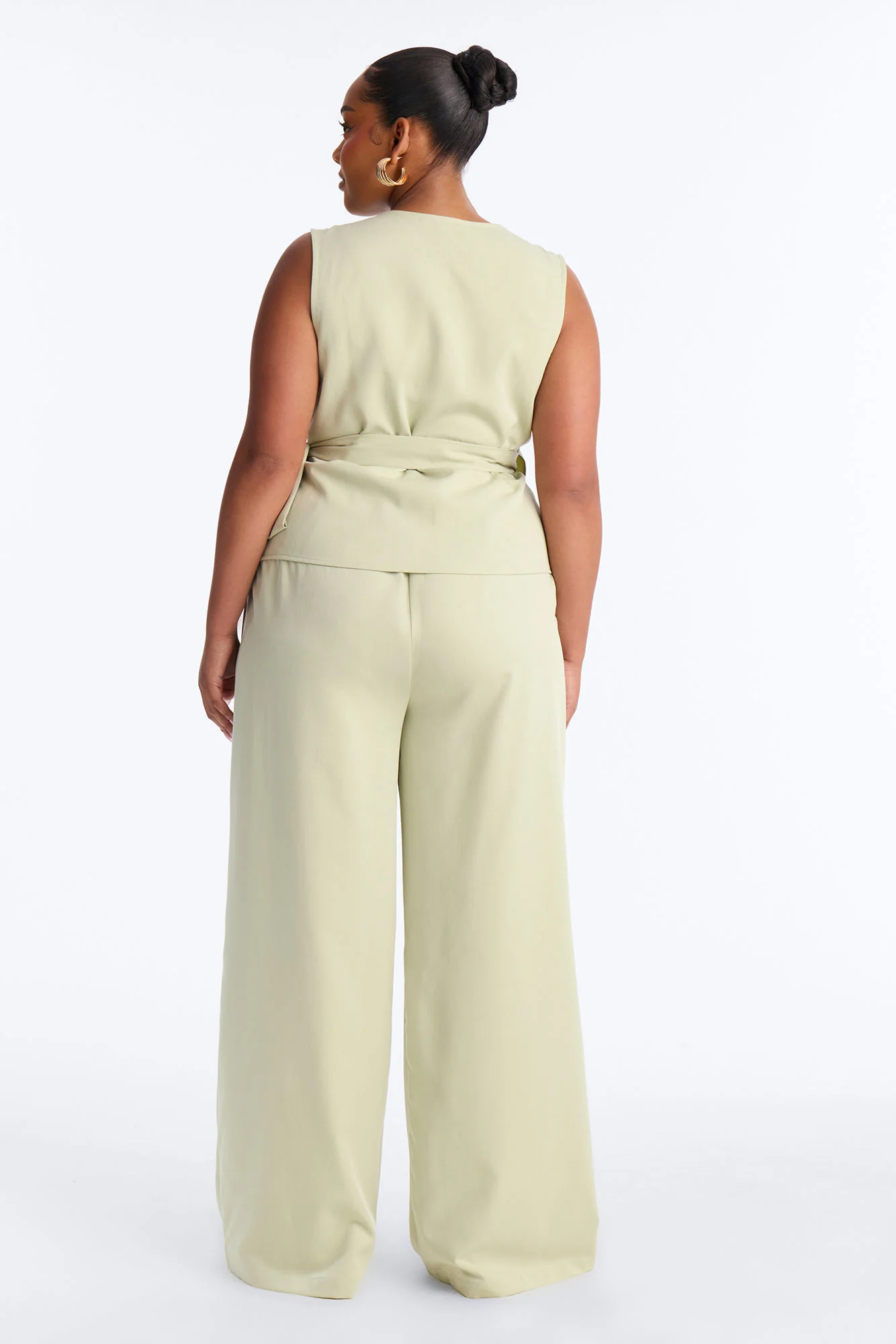 Sarah Fitted Vest Pant Set - Sage - Image 7