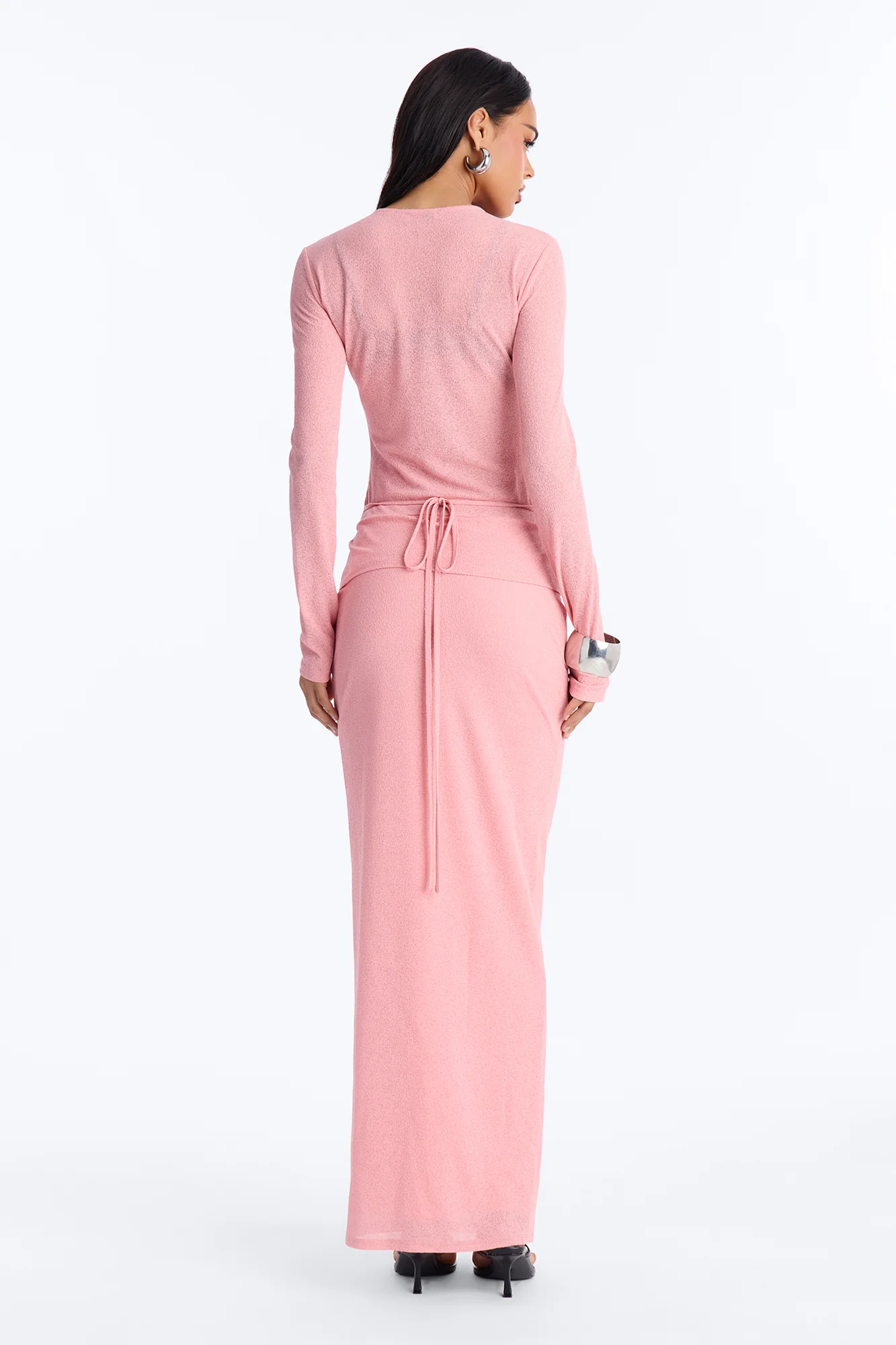 Sasha Button Up Maxi Dress - Pink - Image 4