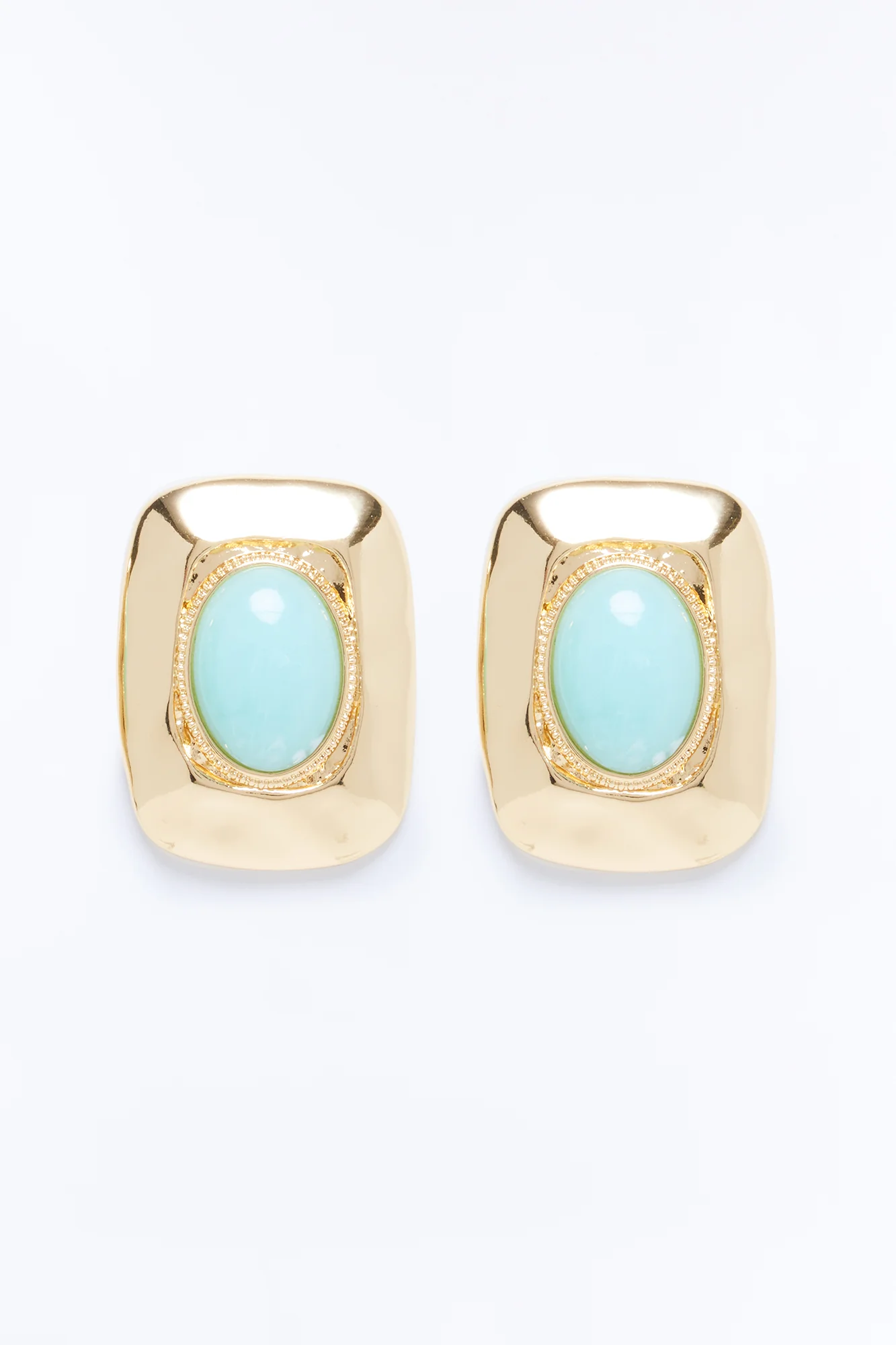 Sasha Jeweled Stud Earrings - Gold/Blue - Image 3