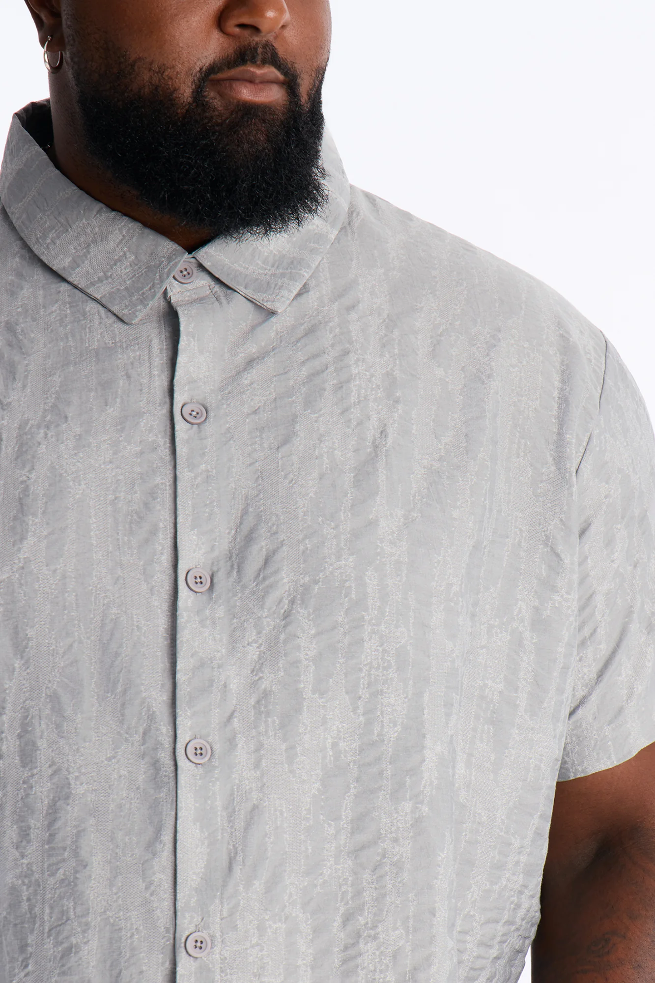 Savanna Textured Button Up Shirt - SlateBlue - Image 8