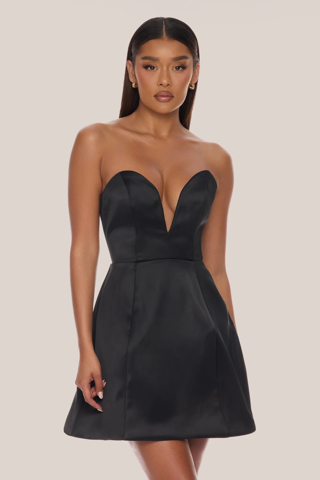 Saydee A Line Mini Dress - Black