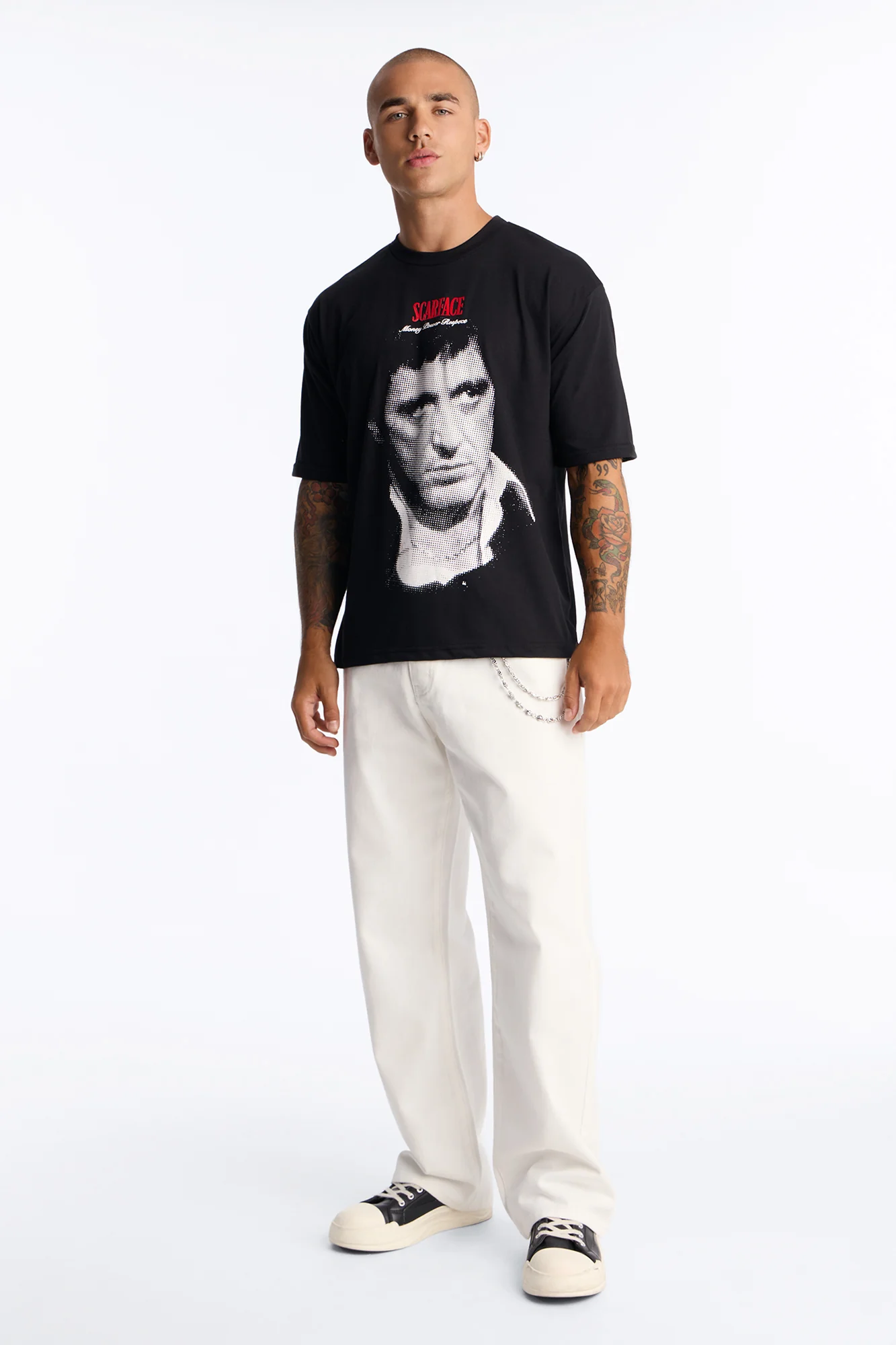 Scarface Montana Oversized Short Sleeve Tee - Black - Image 2