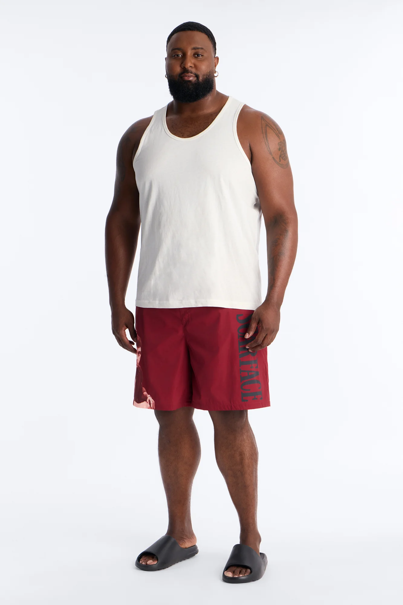 Scarface Vice Paradise Swim Trunk 7″ - Red - Image 6