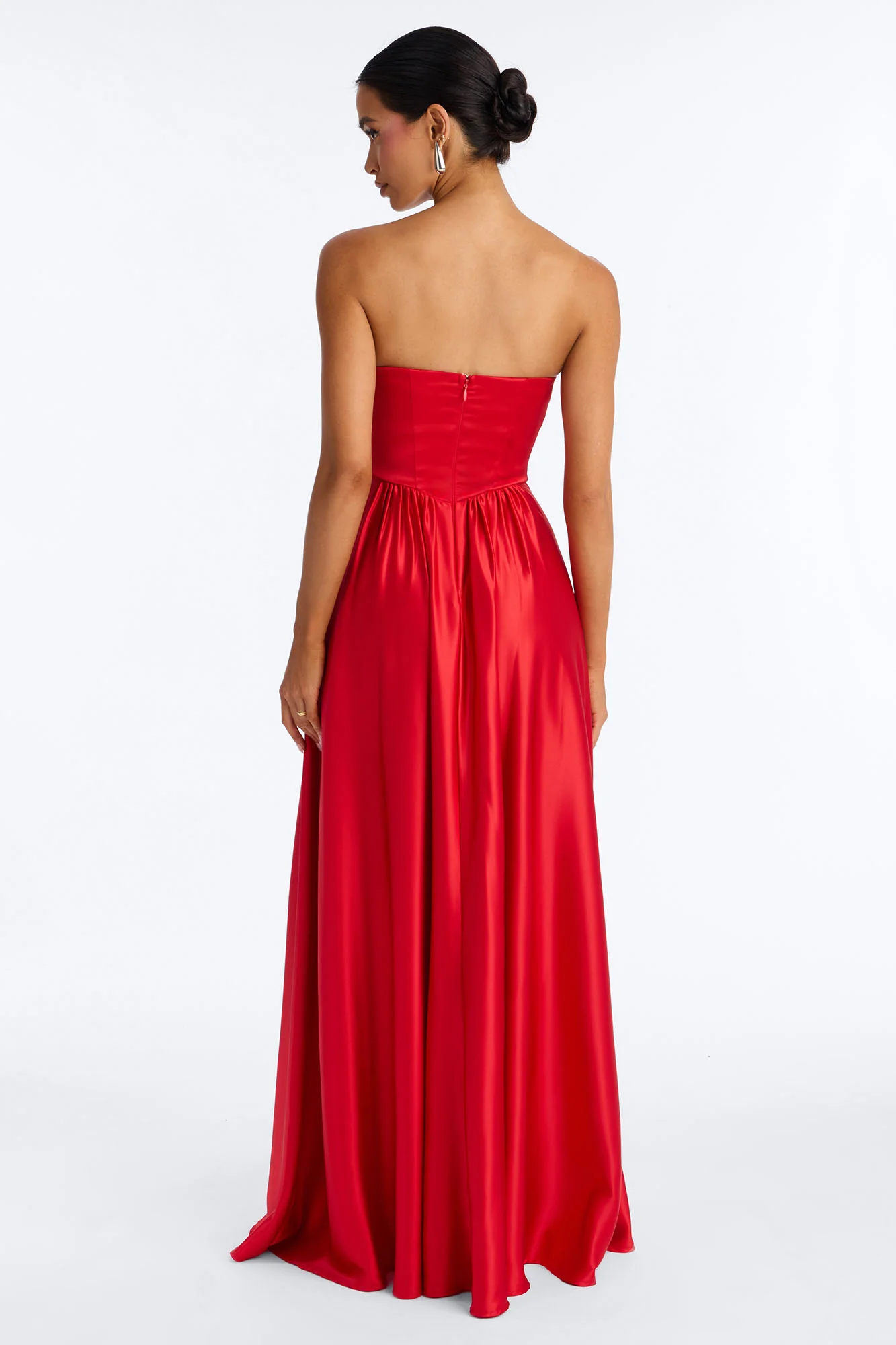 Scarlett Corset Satin Gown - Red - Image 4