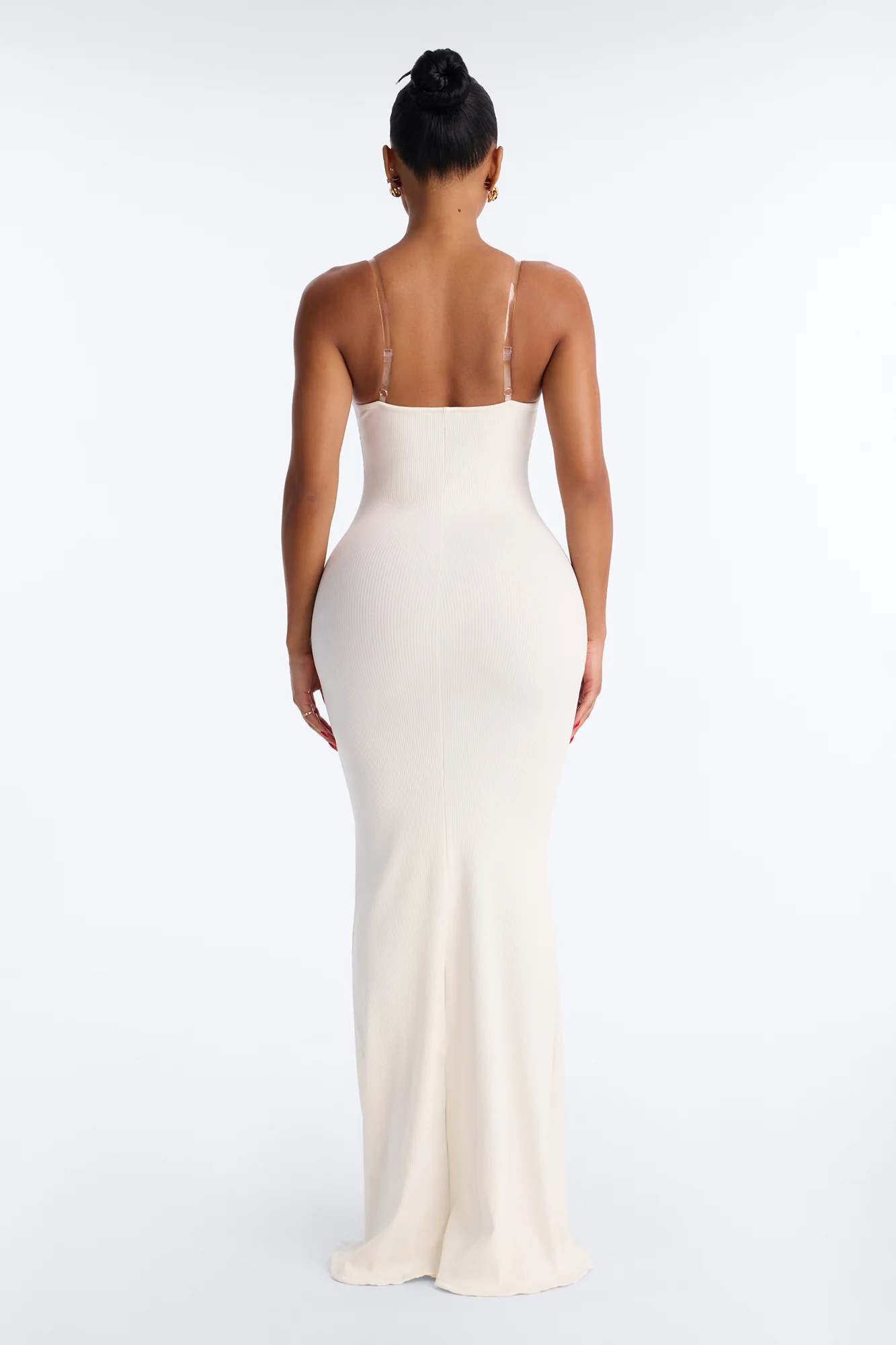 Scarlett Snatched Clear Strap Maxi Dress - Off White - Image 4