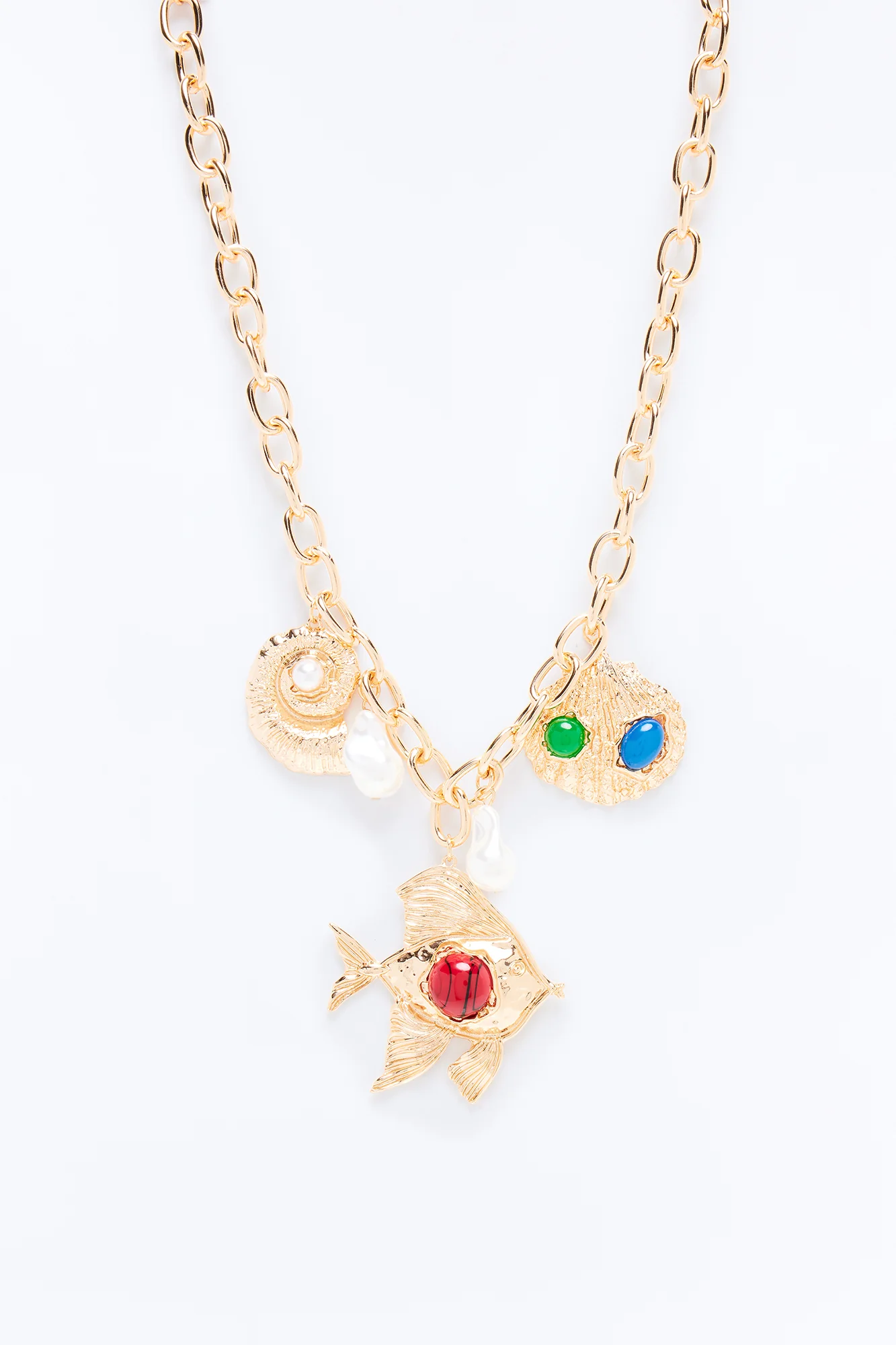 Sea Whisper Charm Necklace - Gold/combo - Image 3