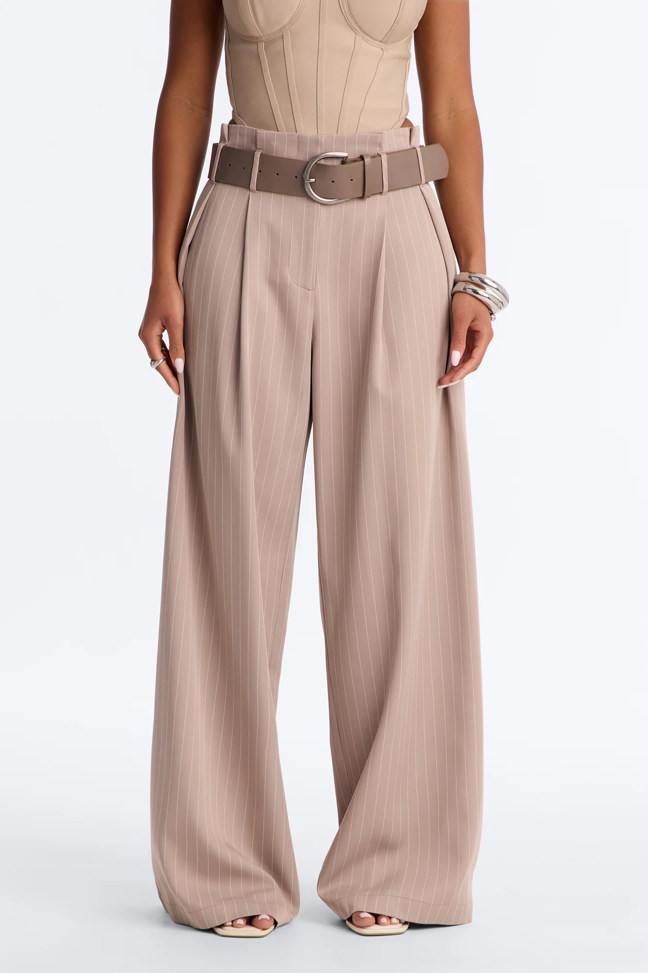 Sealed and Delivered Belted Wide Leg Trouser - Caffe - Image 2