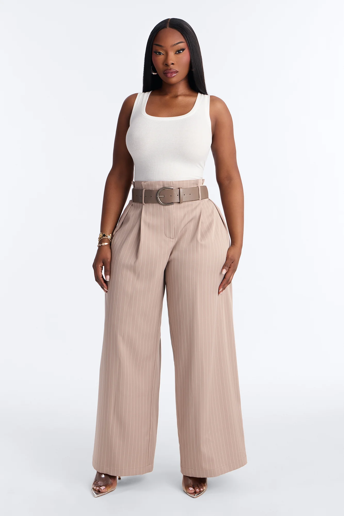 Sealed and Delivered Belted Wide Leg Trouser - Caffe - Image 5