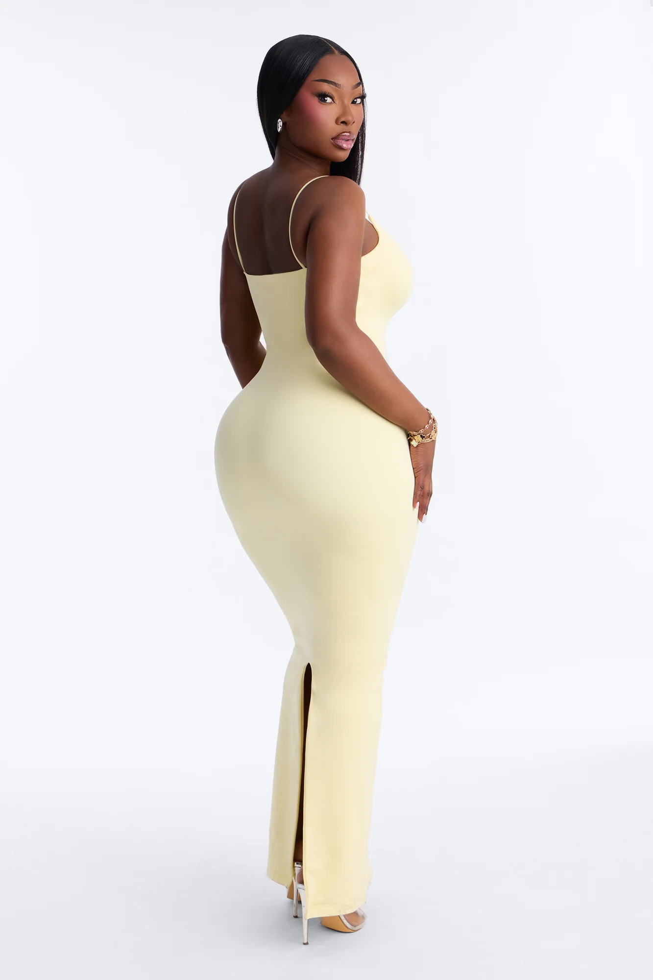 Seamless Smooth Double Lined Maxi Dress - Butter Yellow - Image 7