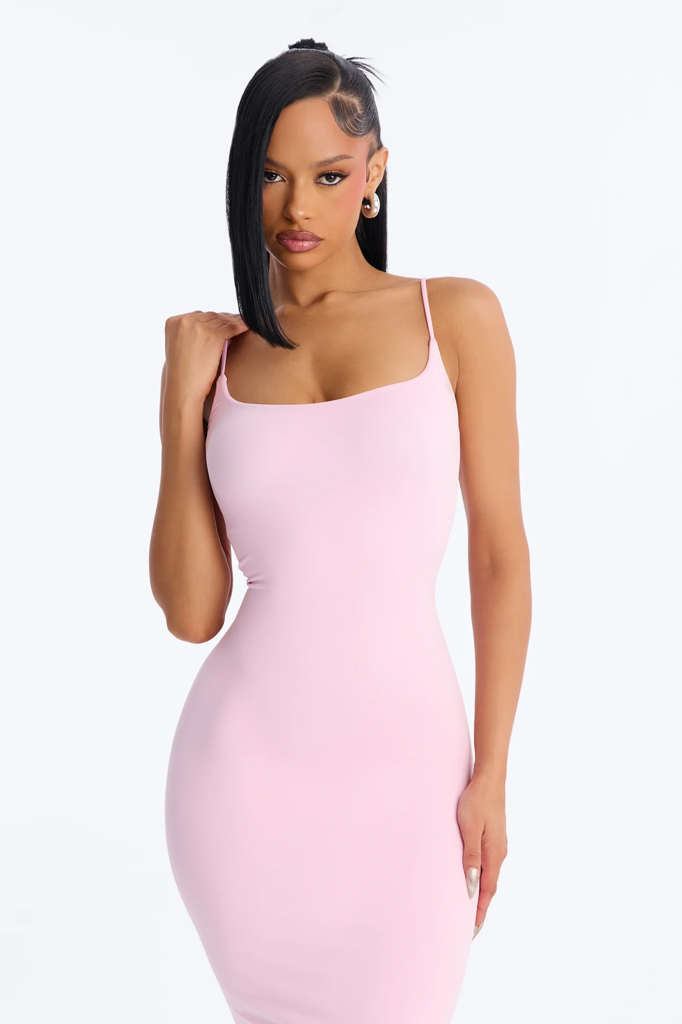 Seamless Smooth Double Lined Maxi Dress - Light Pink - Image 2