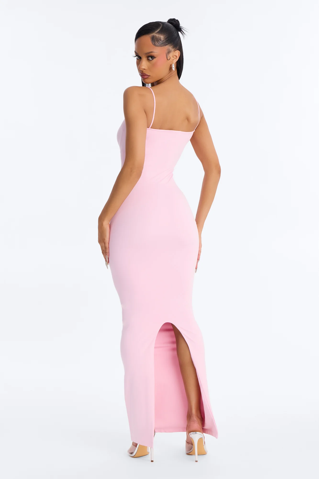 Seamless Smooth Double Lined Maxi Dress - Light Pink - Image 4