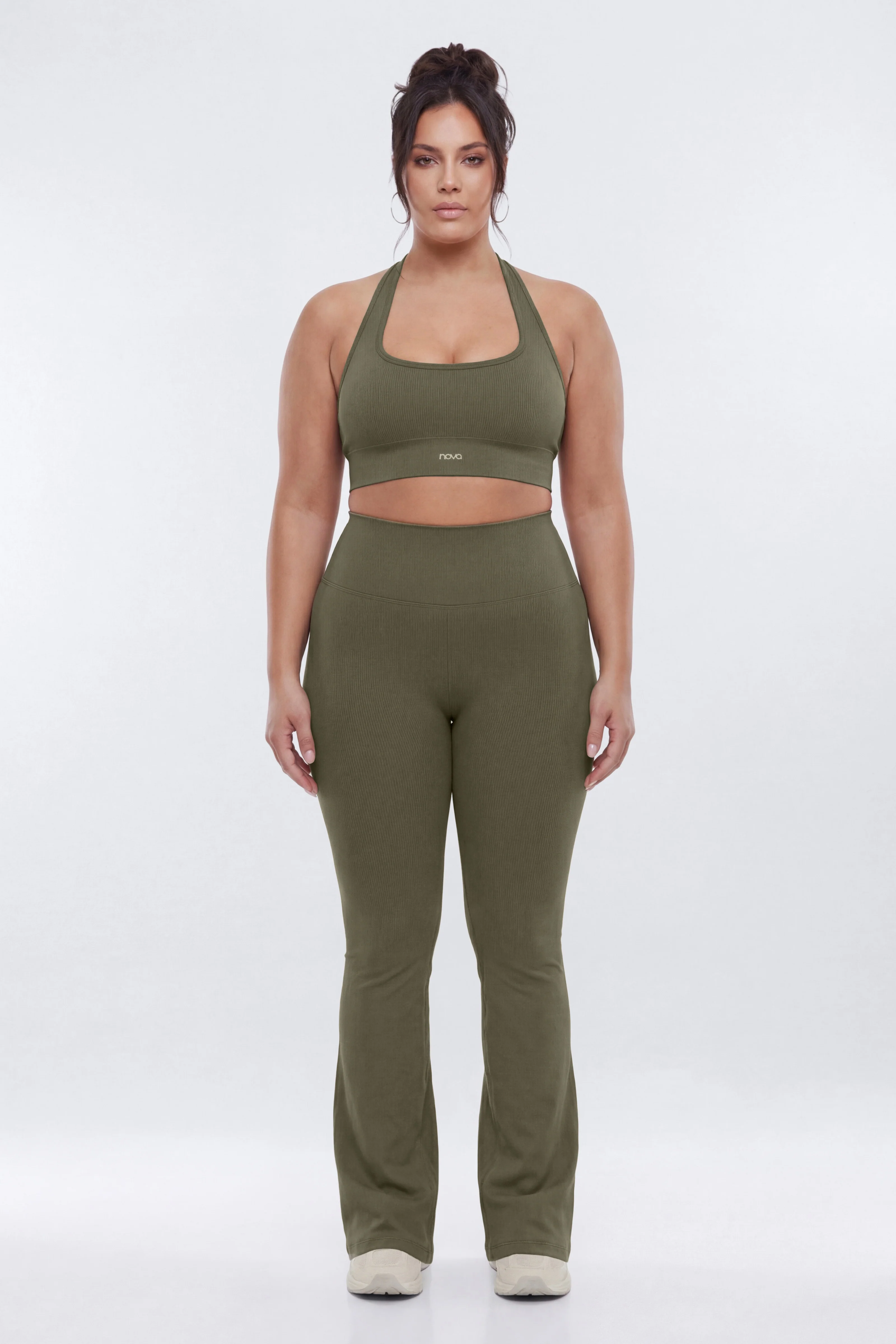 SeamlessLift™ Halter Sports Bra - Moss - Image 6