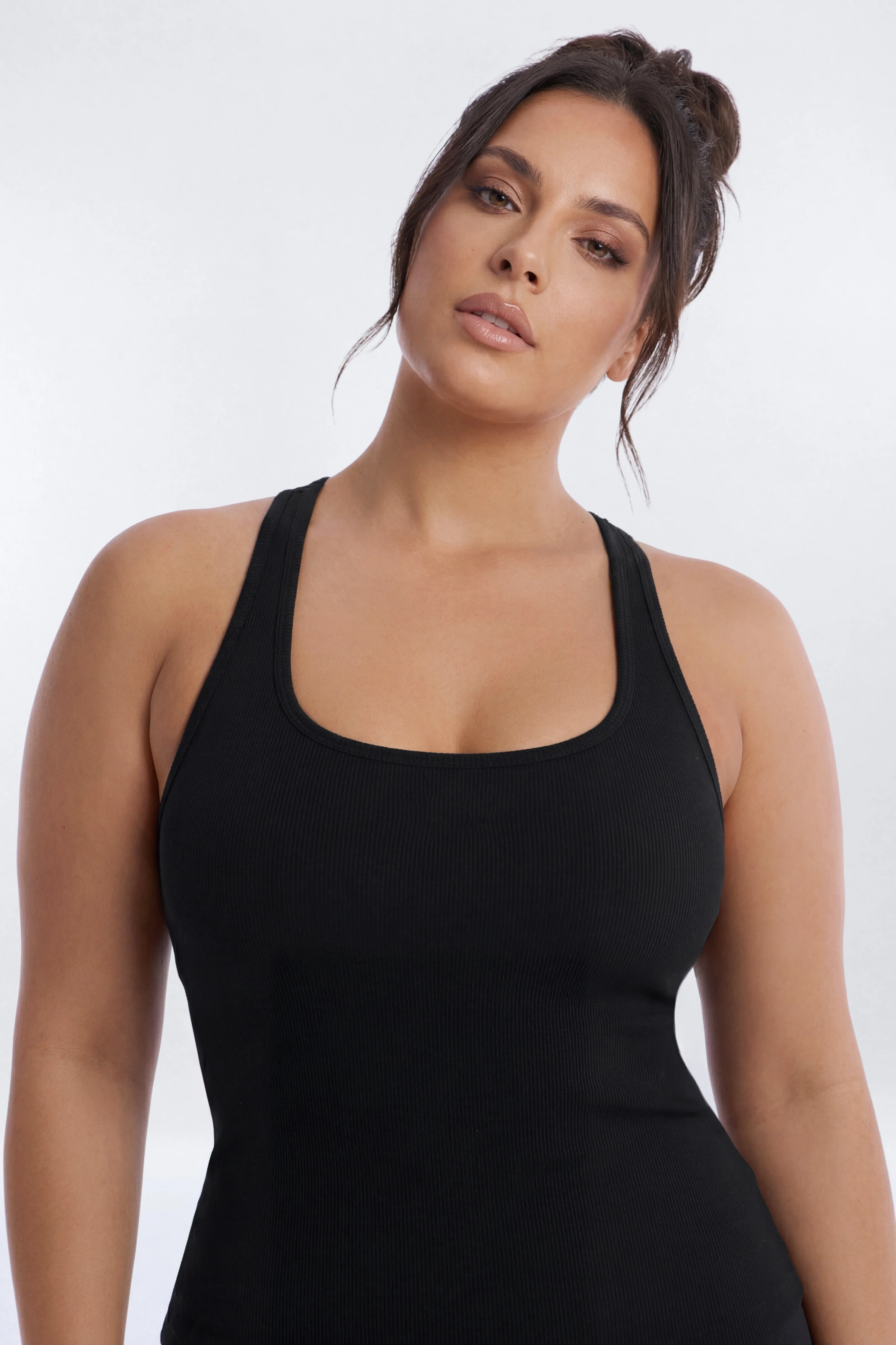 SeamlessLift™ Scoop Neck Racerback Active Tank - Black - Image 5