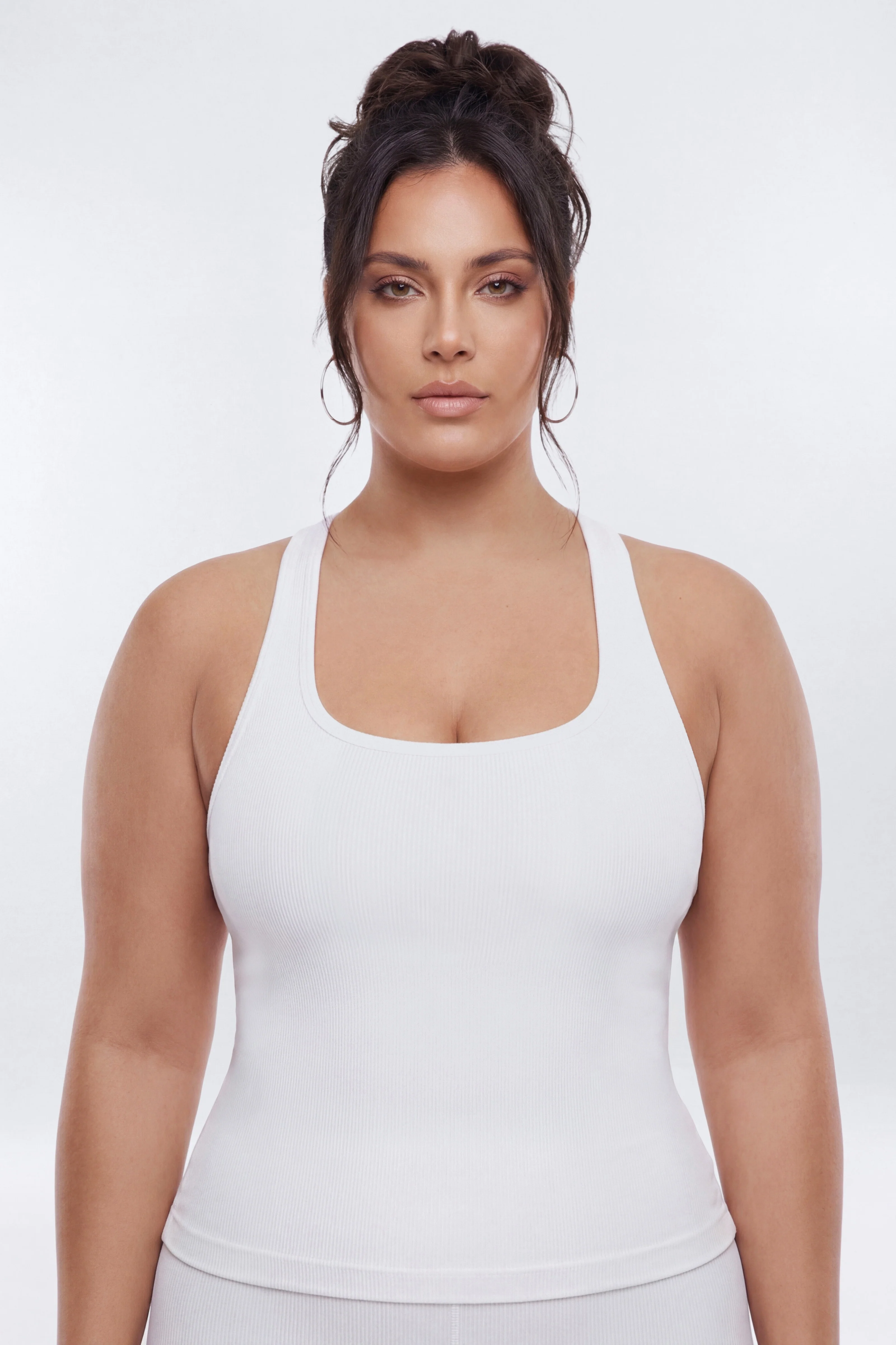 SeamlessLift™ Scoop Neck Racerback Active Tank - Bright White - Image 4