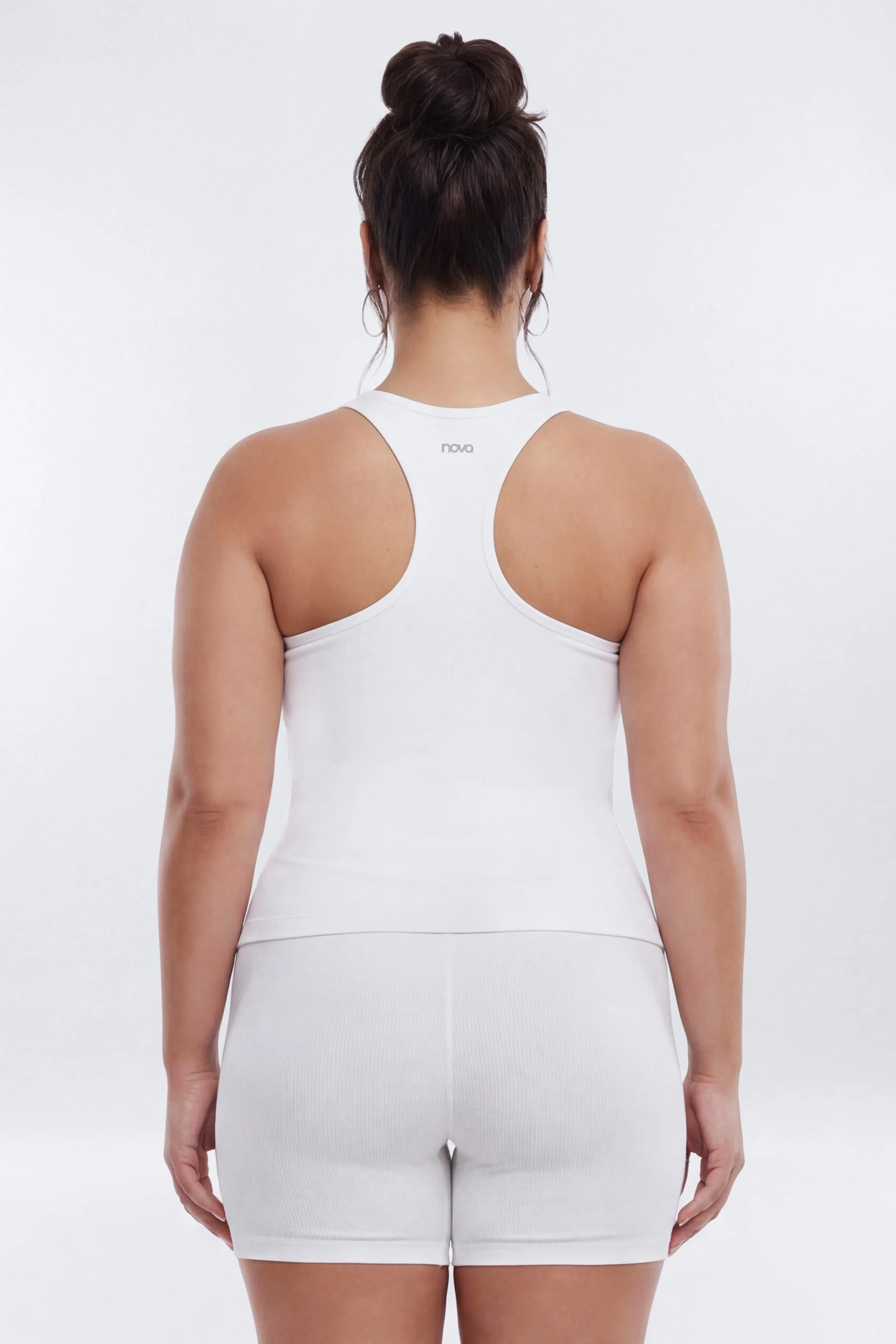 SeamlessLift™ Scoop Neck Racerback Active Tank - Bright White - Image 7