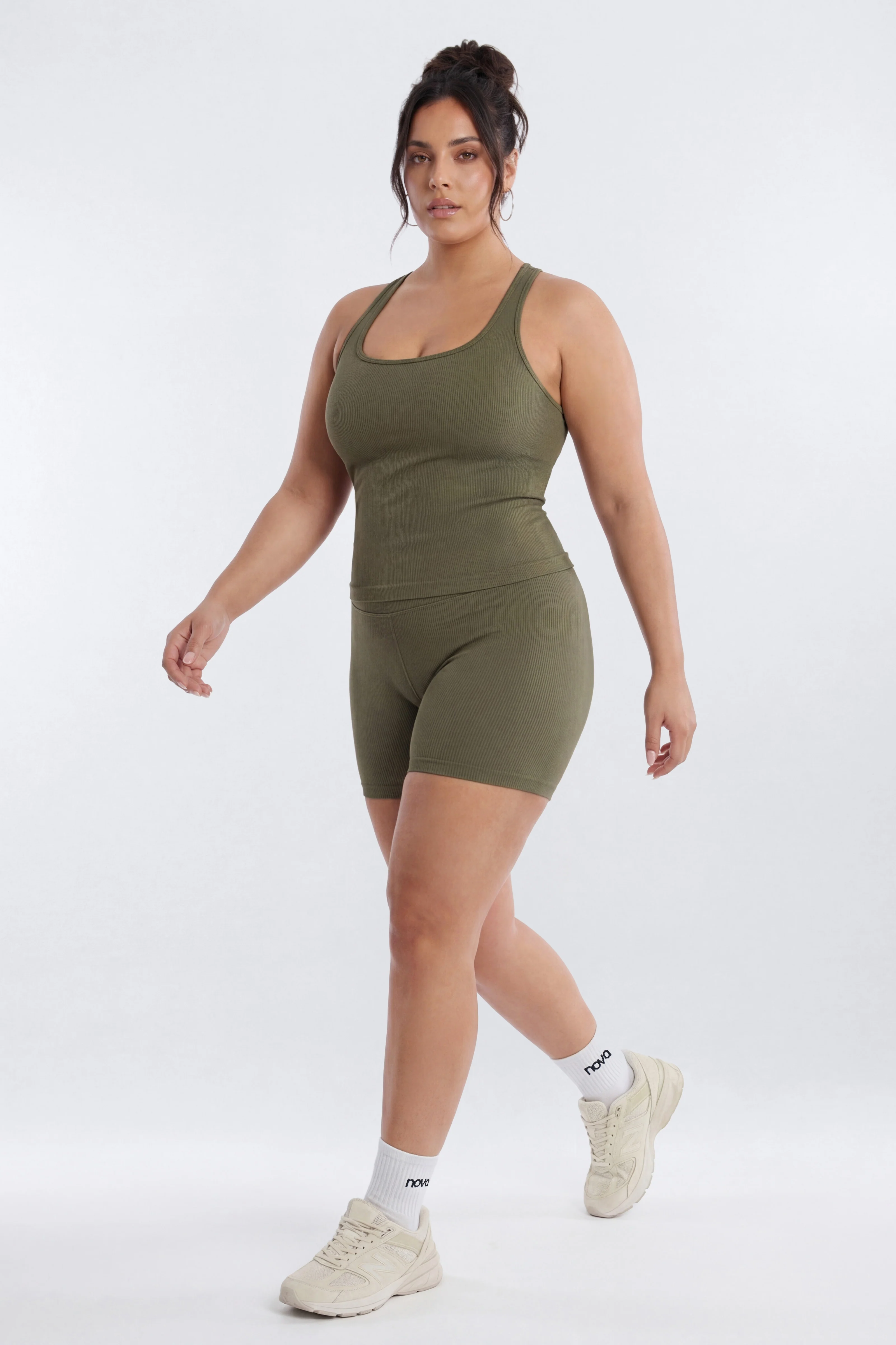 SeamlessLift™ Scoop Neck Racerback Active Tank - Moss - Image 5