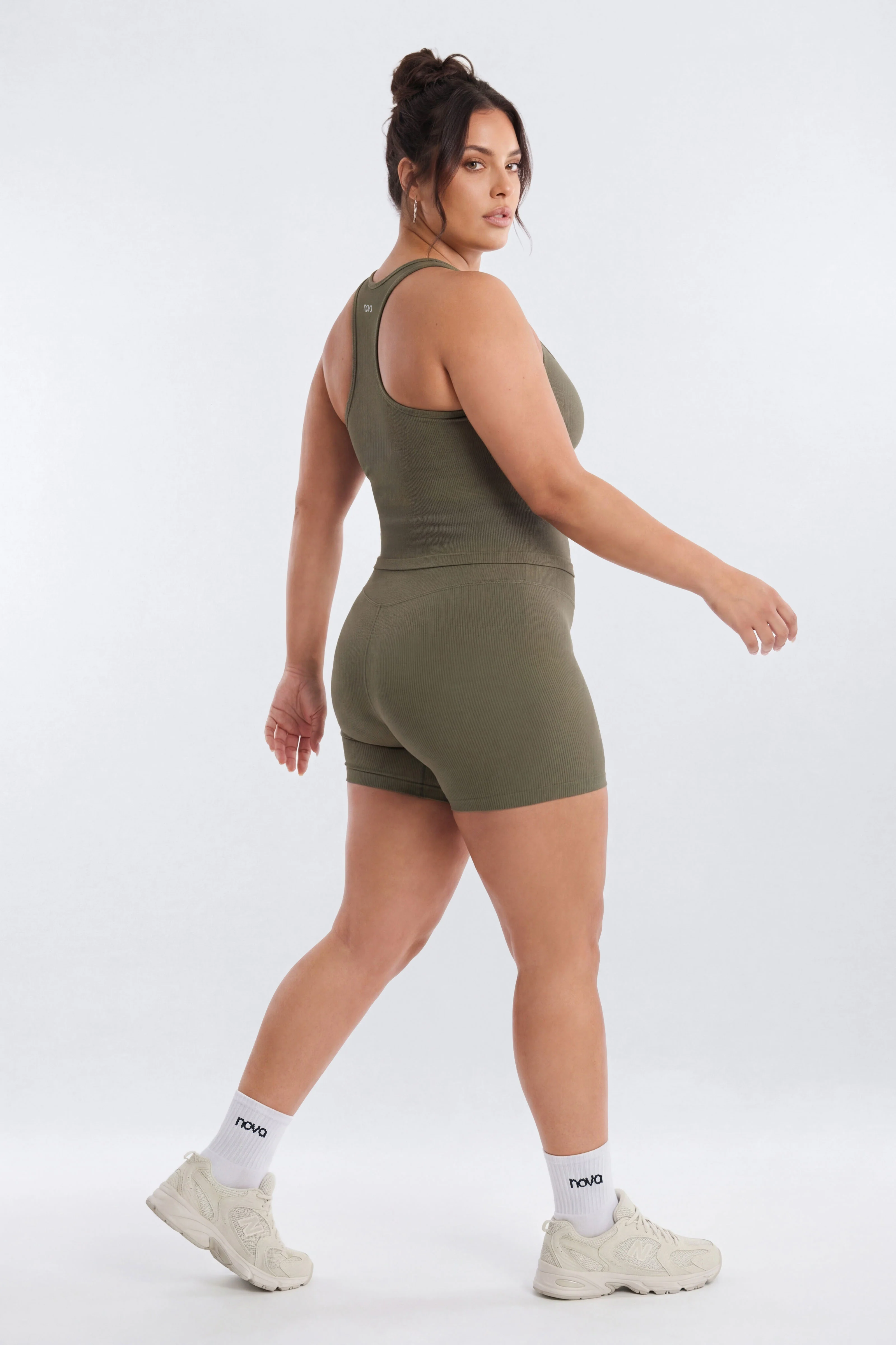 SeamlessLift™ Scoop Neck Racerback Active Tank - Moss - Image 7