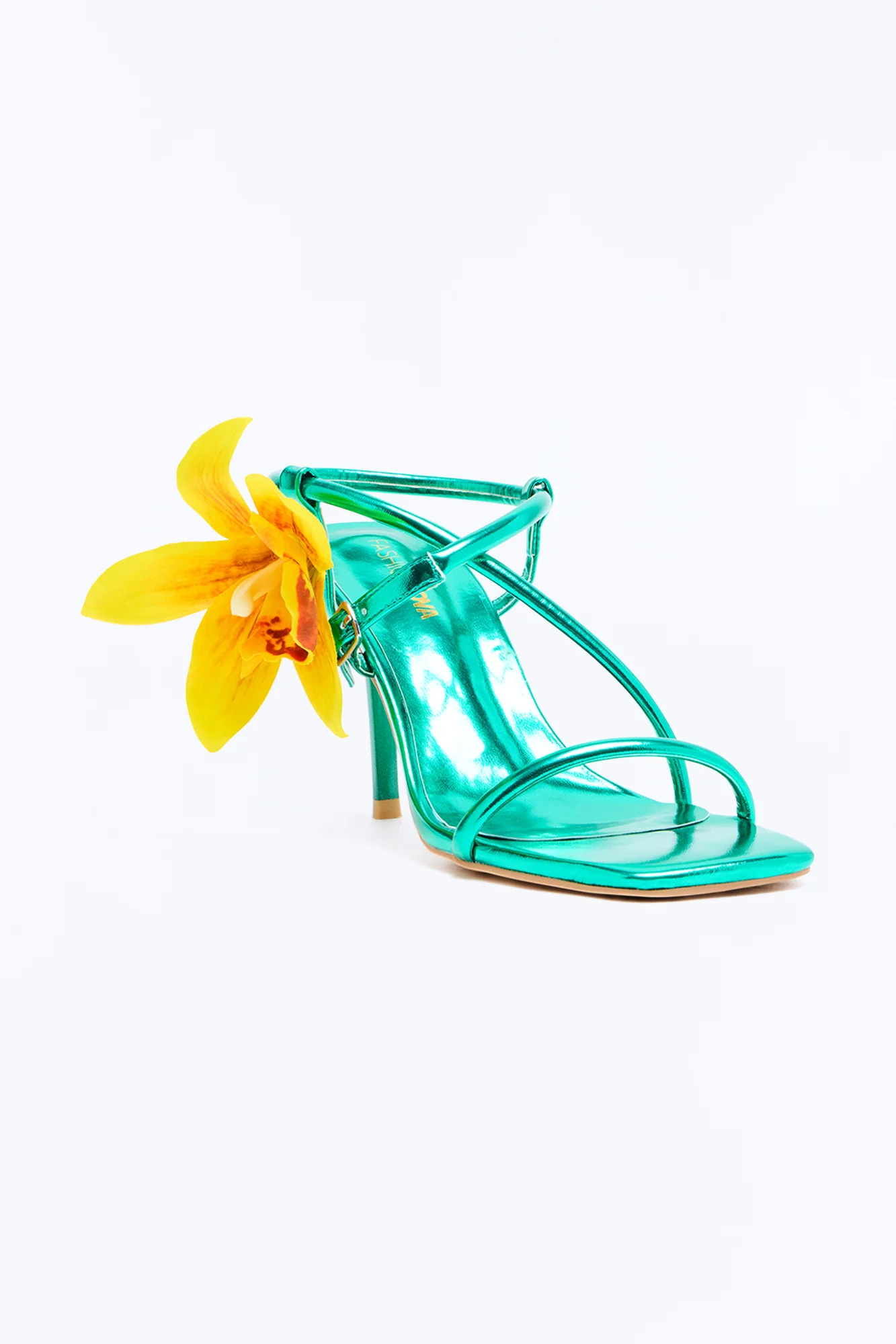 Seaside Mood Flower Heels - Turquoise/combo - Image 4