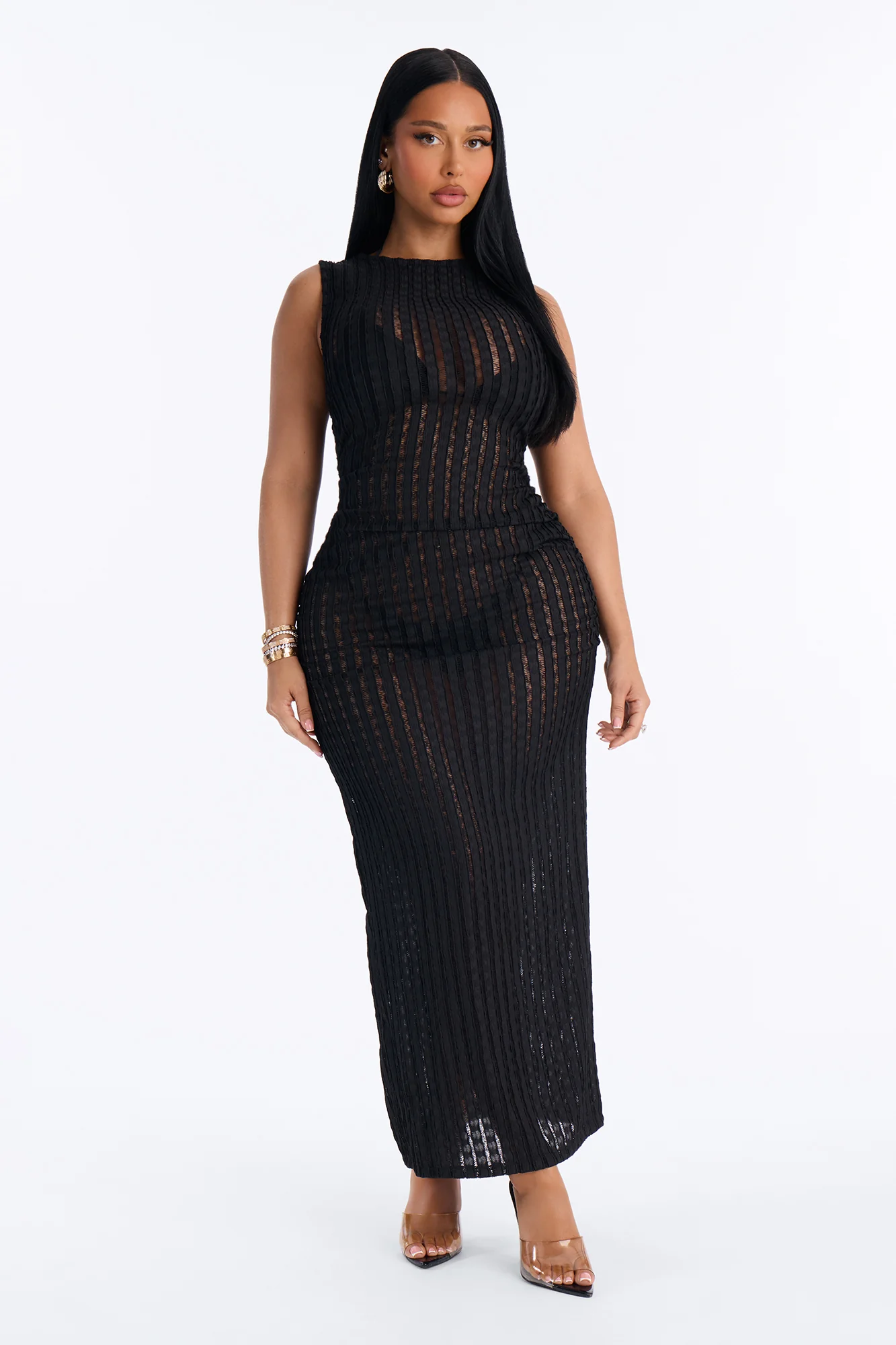 Seaside Vacation Back Cowl Cover Up Dress - Black