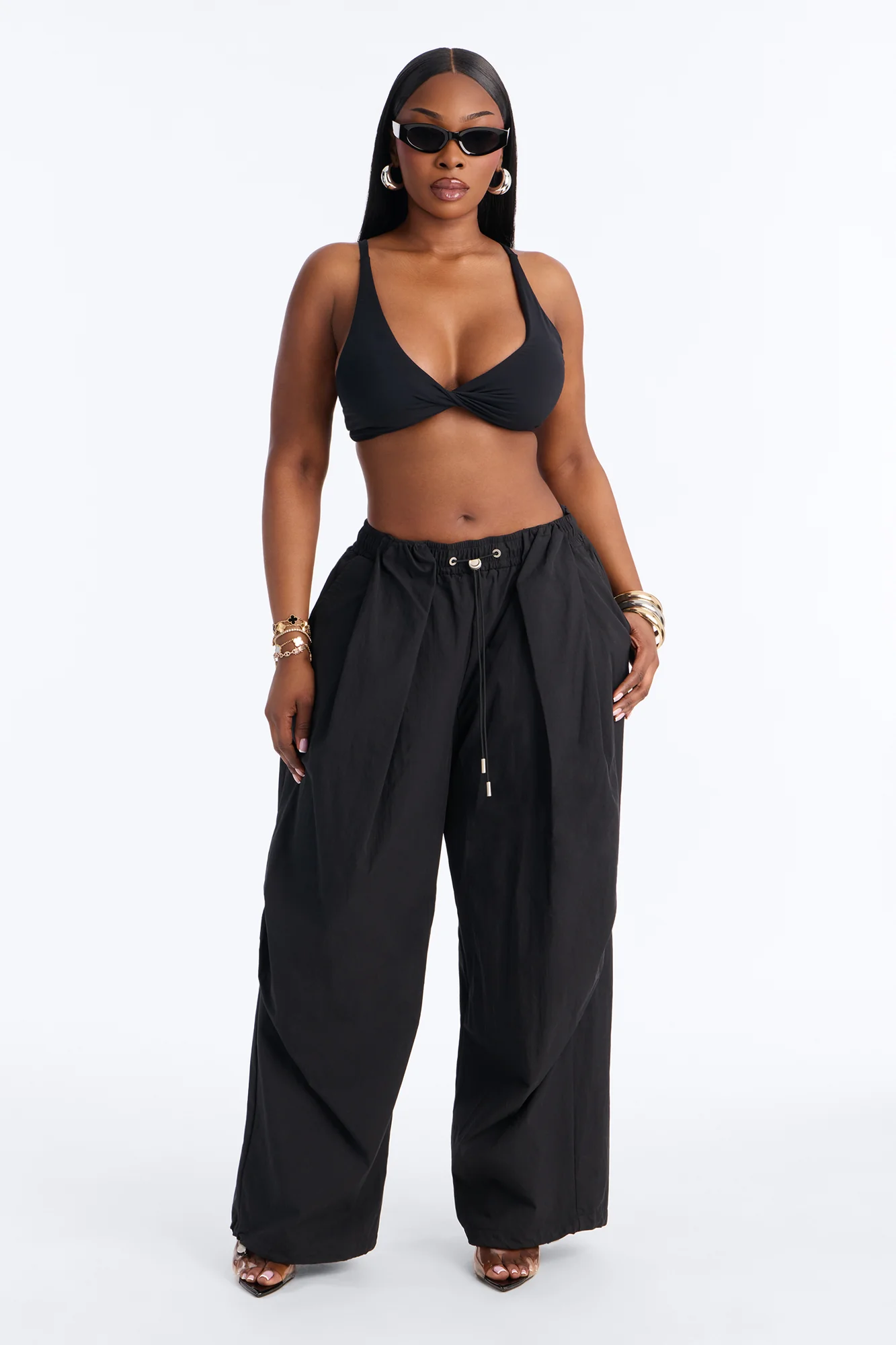 Second Skin Deep V Neck Bra Top - Black - Image 6