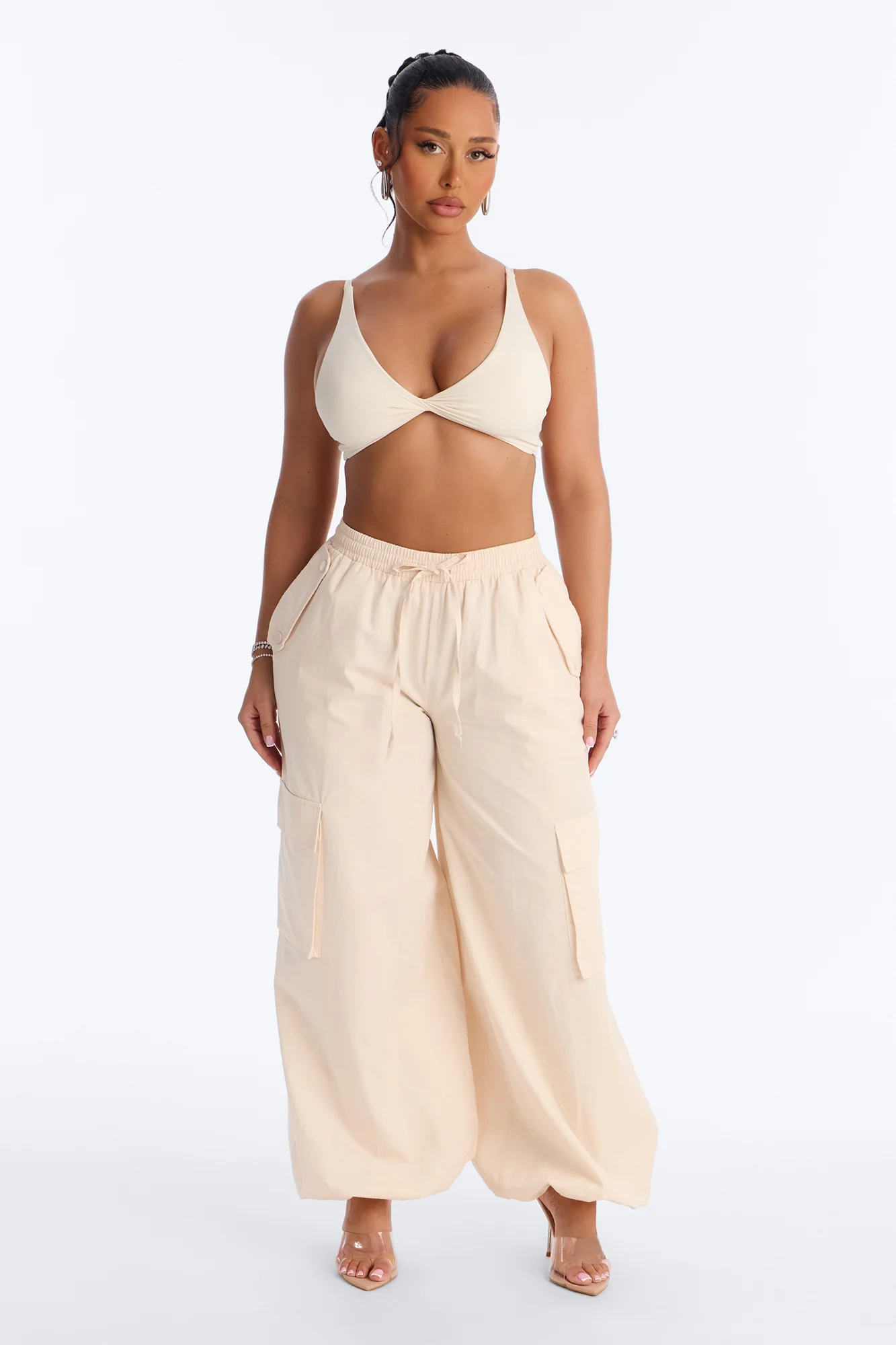 Second Skin Deep V Neck Bra Top - Bone - Image 2