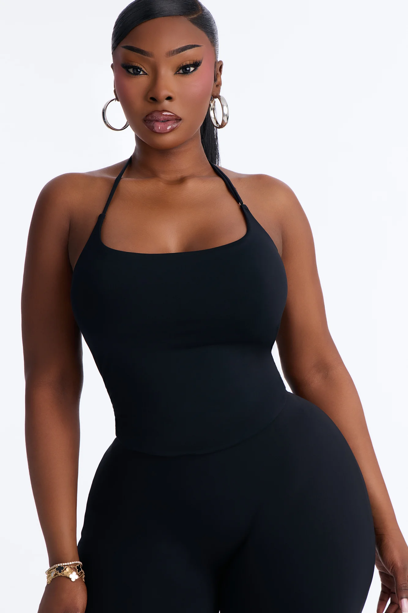 Second Skin Padded Halter Top - Black - Image 5