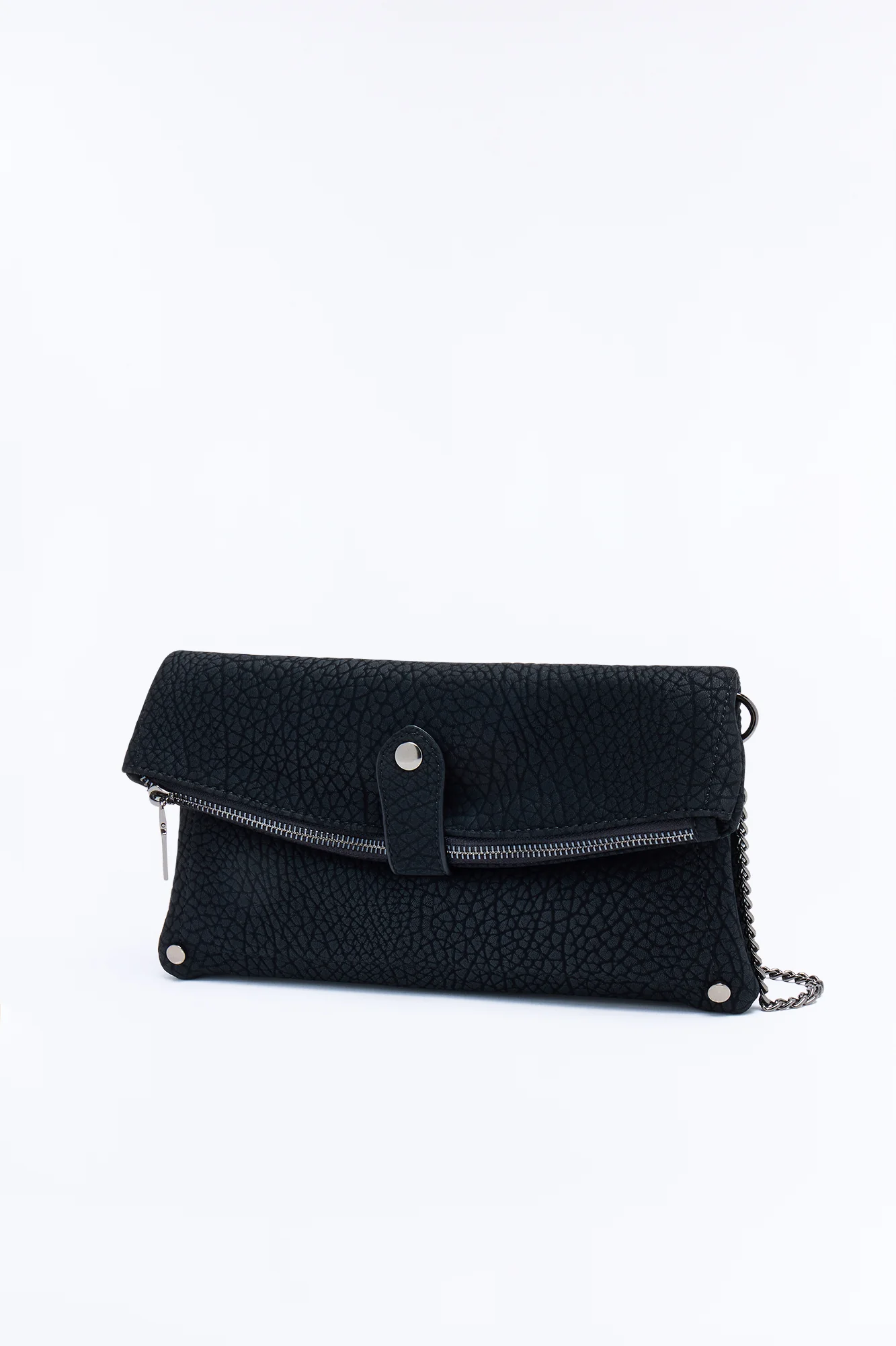 Secret Romance Faux Leather Clutch - Black