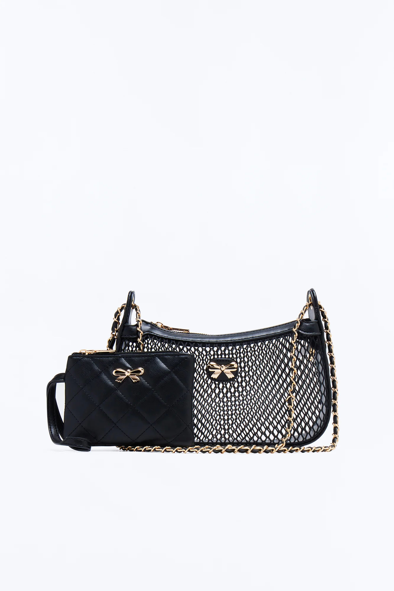 See Right Through Mesh Shoulder Bag - Black - Image 3