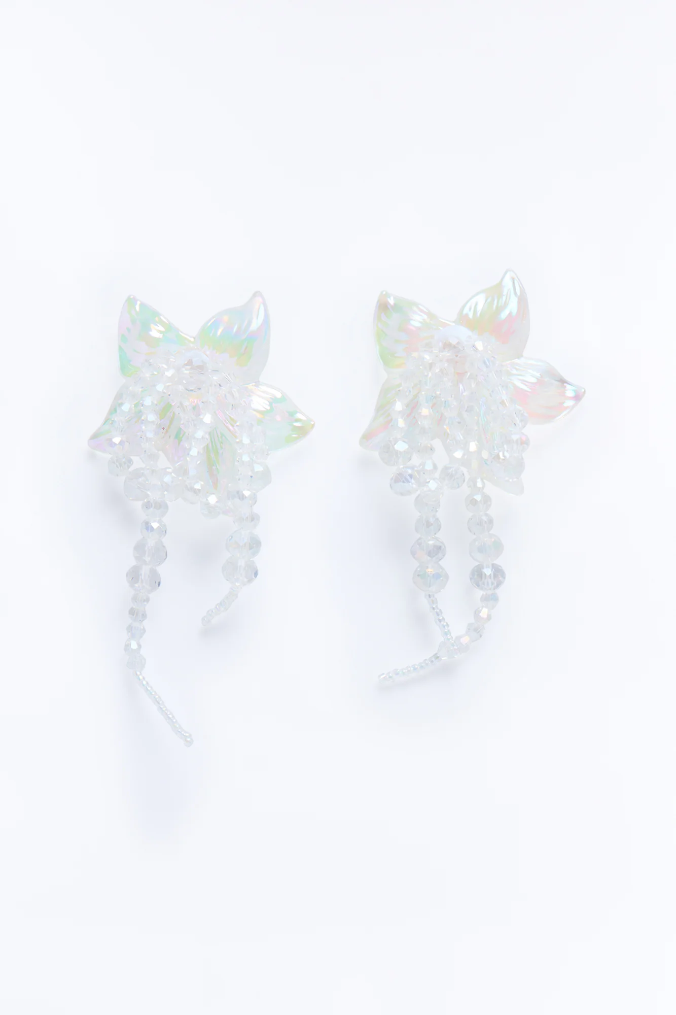 Seeing Clearly Floral Drop Earrings - Clear