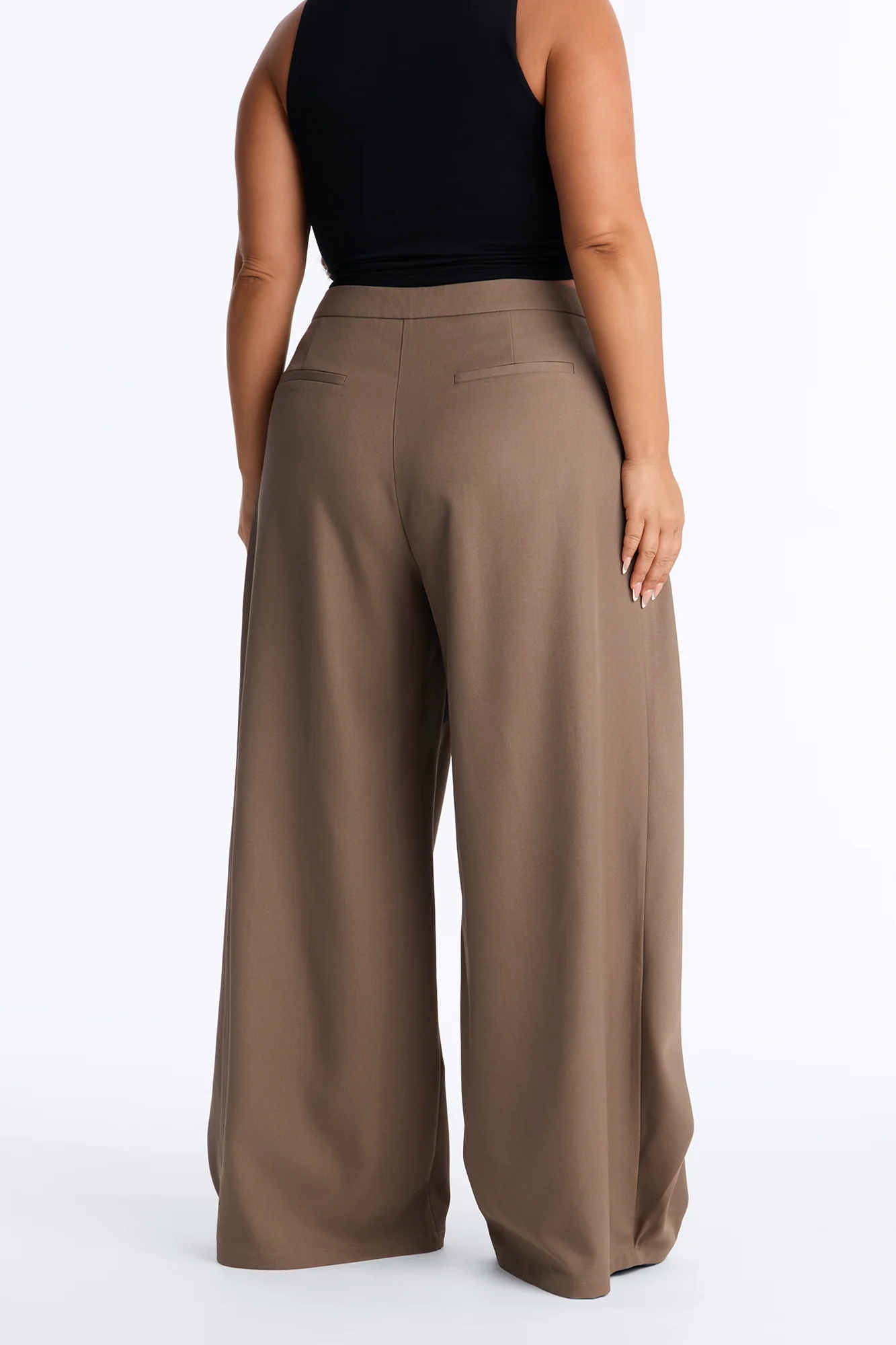Seeing Double Wide Leg Wrap Front Trouser - Caffe - Image 8