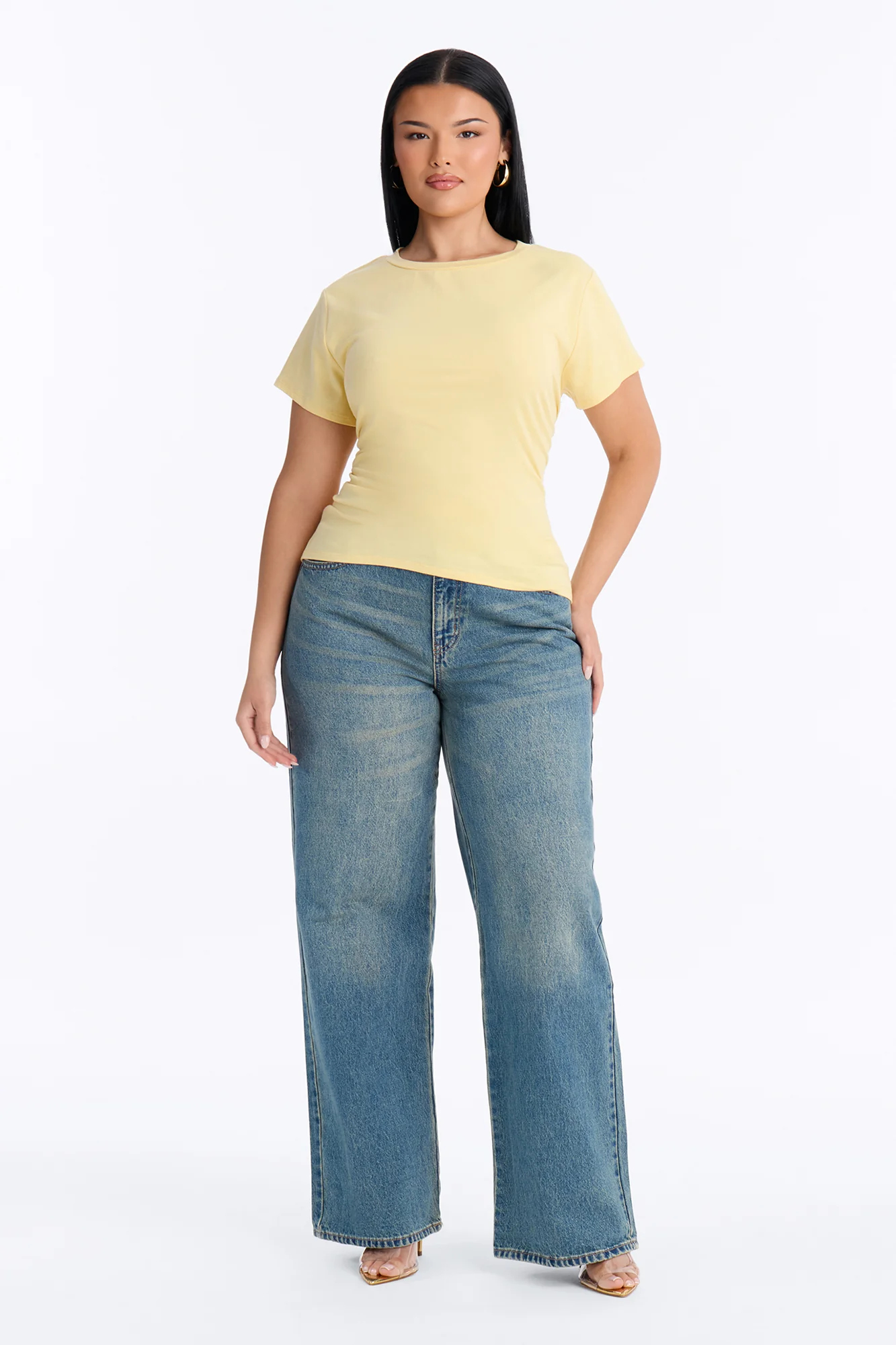 Segal Hook And Eye Short Sleeve Tee - Butter Yellow - Image 2