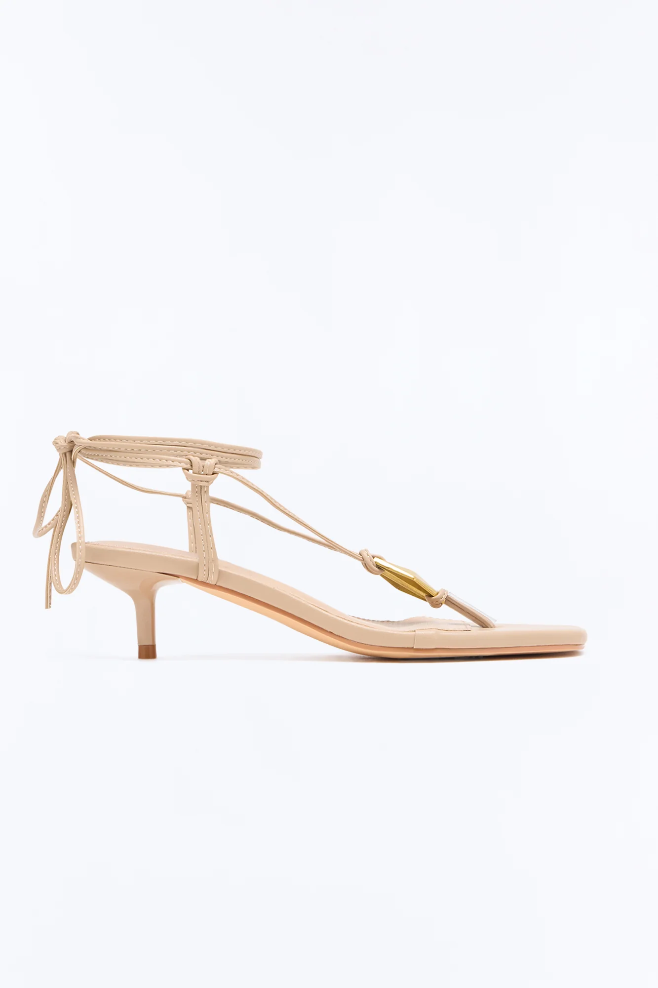 Senter Wrap Up Kitten Heels - Nude - Image 3