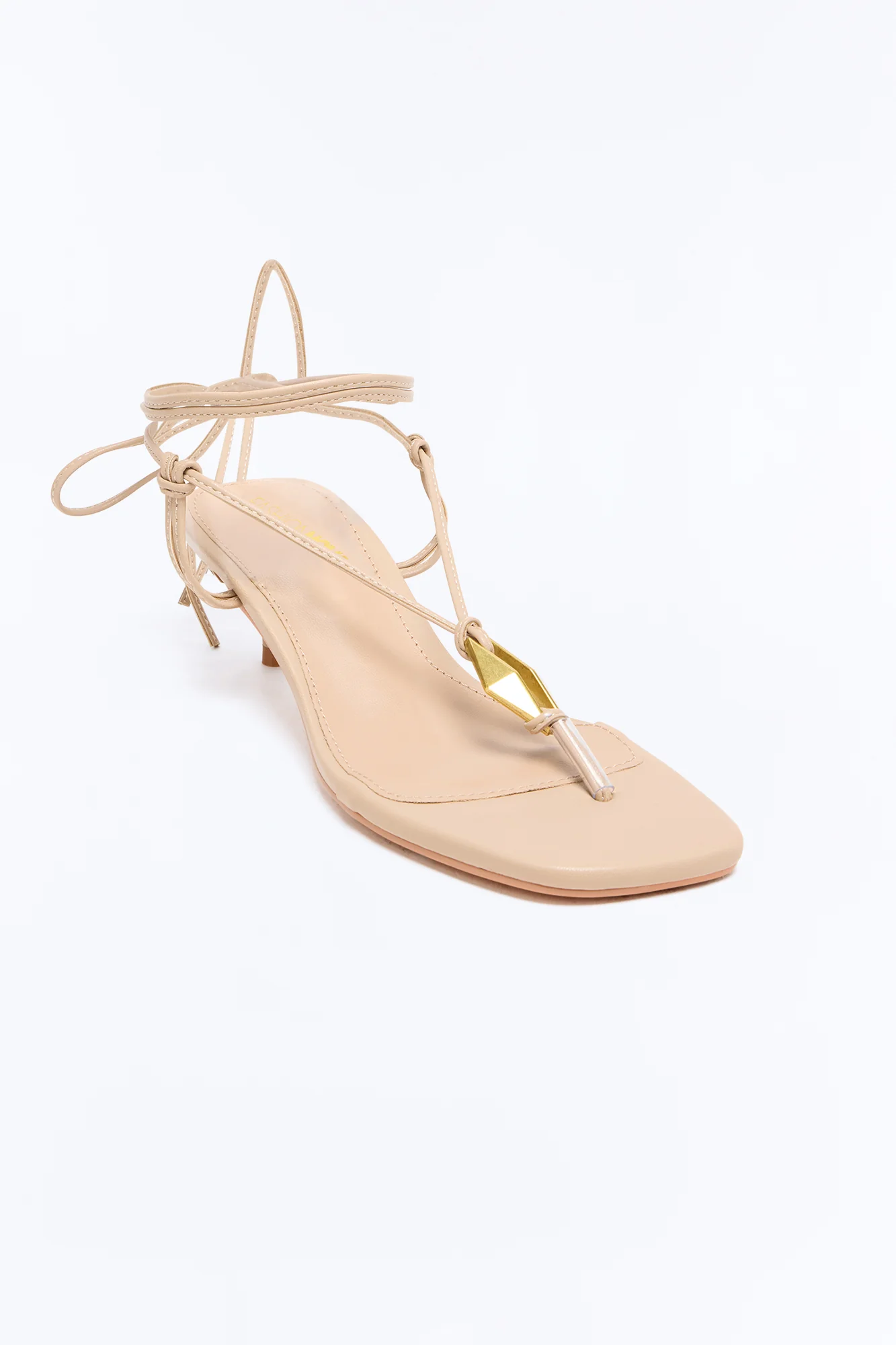 Senter Wrap Up Kitten Heels - Nude - Image 4