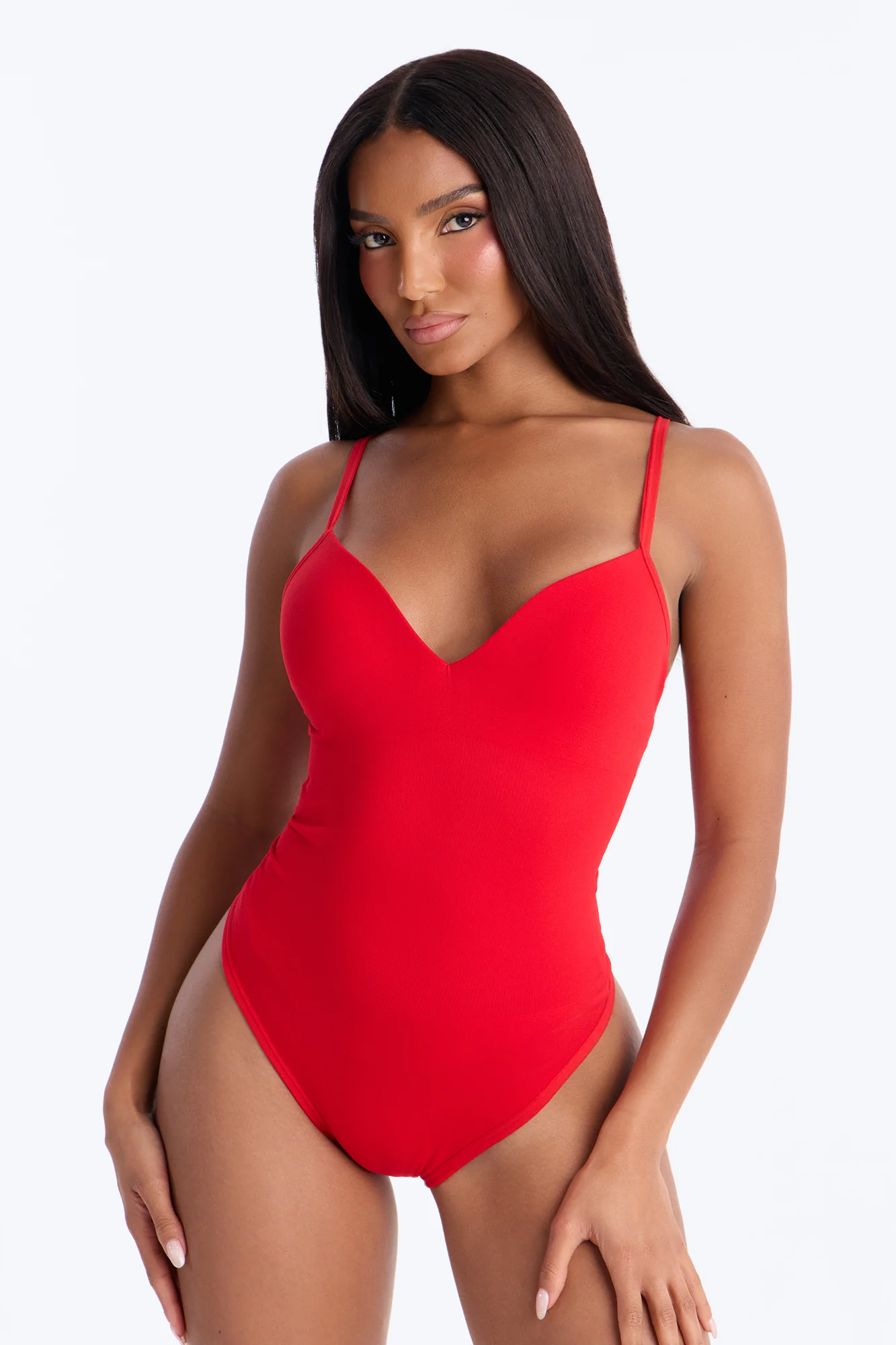 Serenity Sculpted Seamless Bodysuit - Red