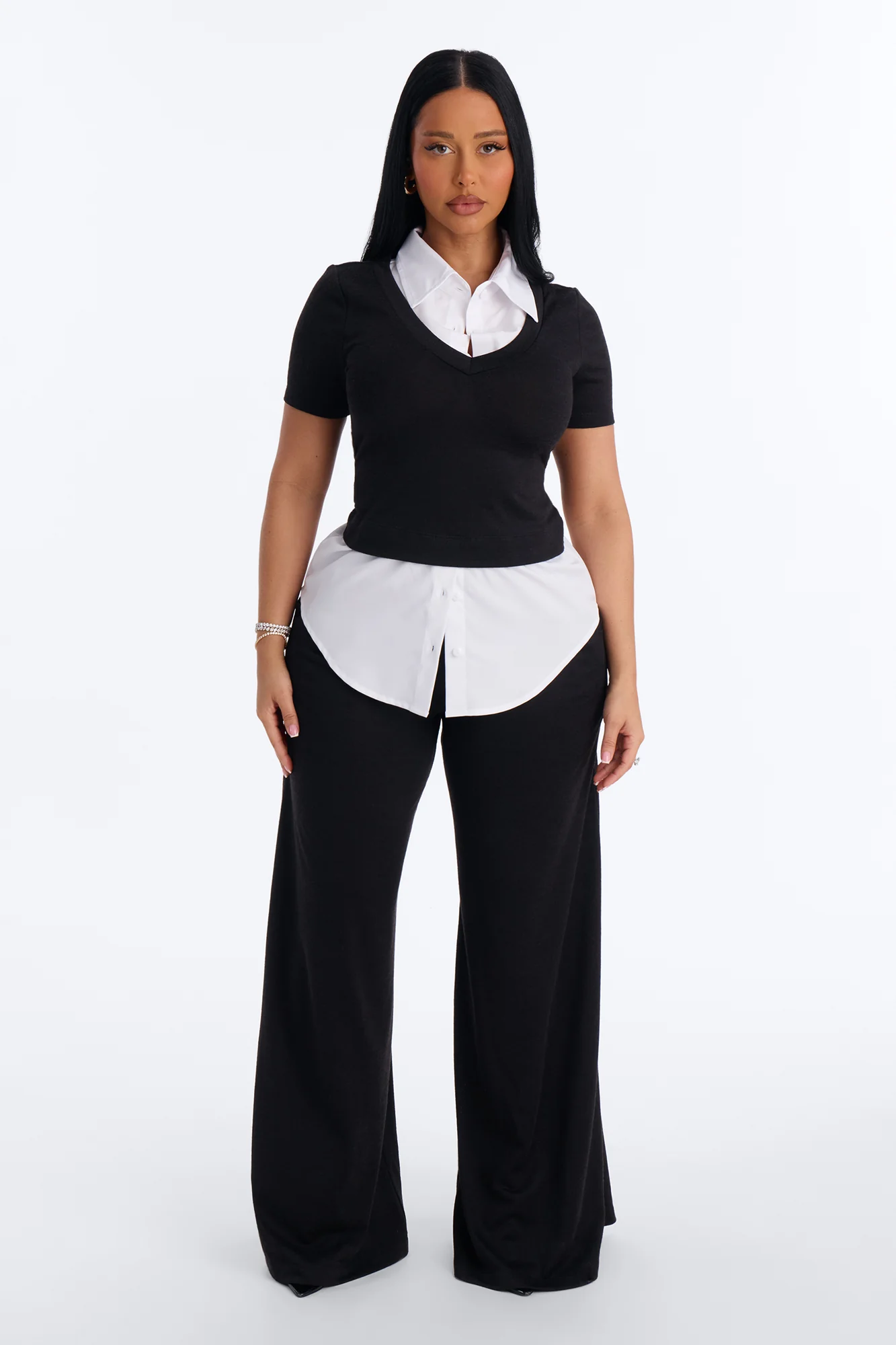 Sharay Knit 2fer Pant Set - Black