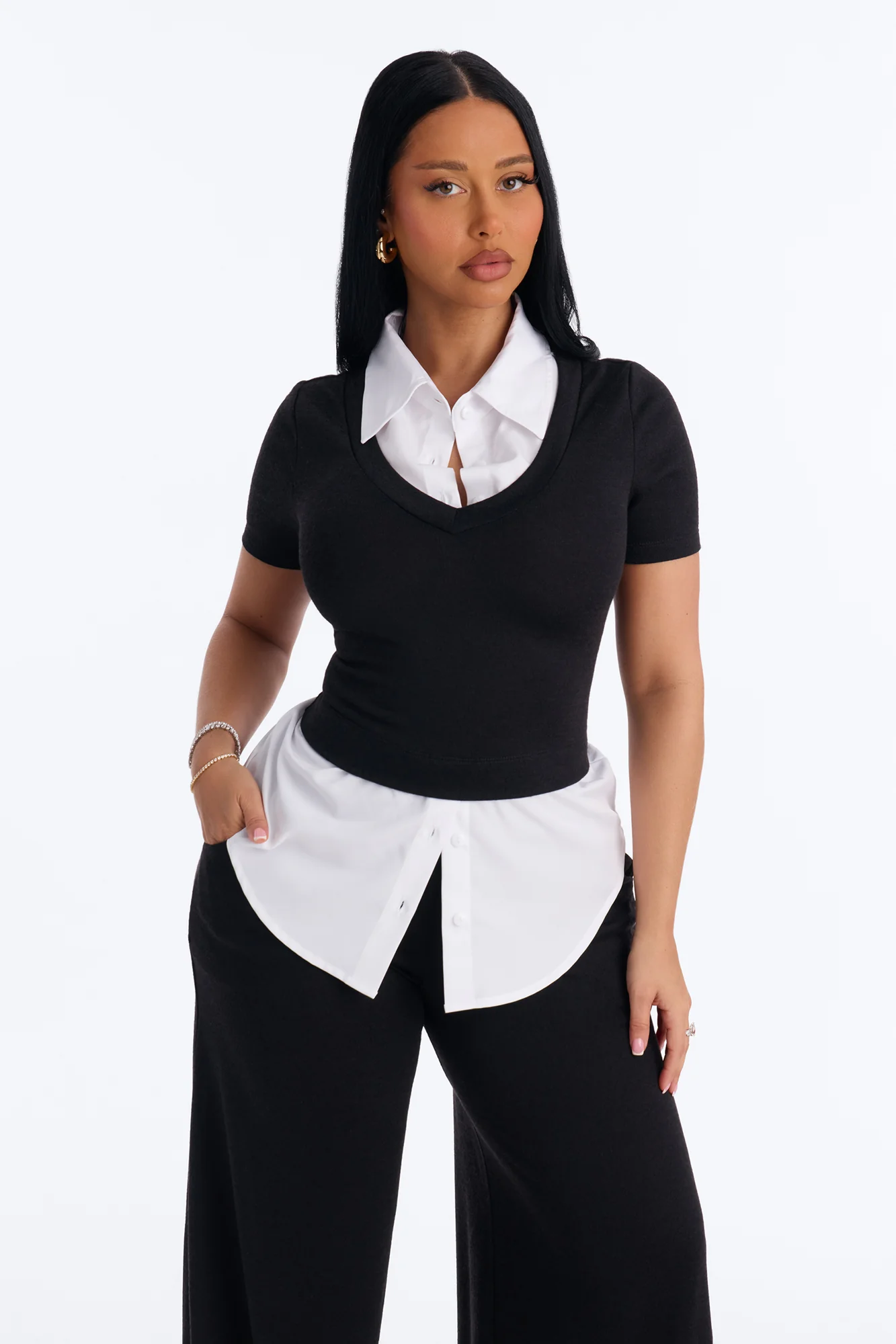 Sharay Knit 2fer Pant Set - Black - Image 2