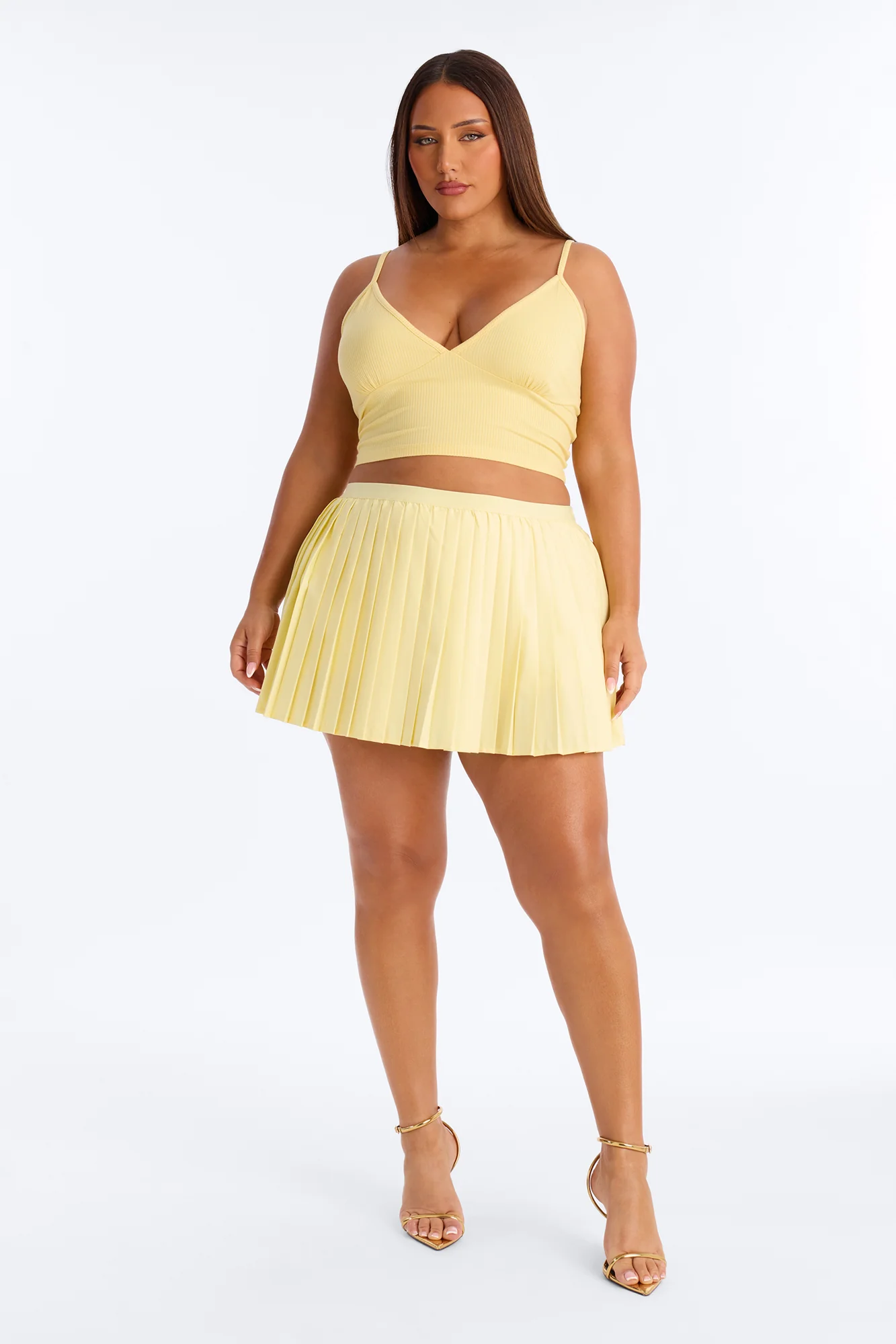 Sharon Pleated Skort - Butter Yellow - Image 5
