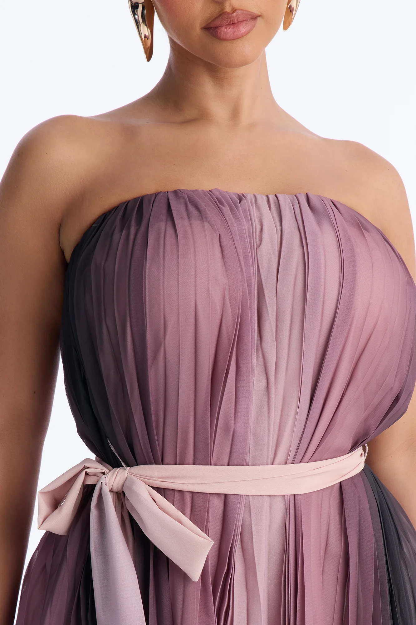 Shelly Chiffon Wide Leg Jumpsuit - Brown - Image 3
