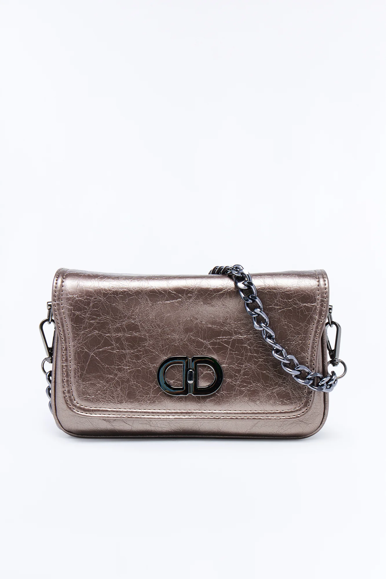 Shining Muse Faux Leather Shoulder Bag - Gunmetal - Image 3