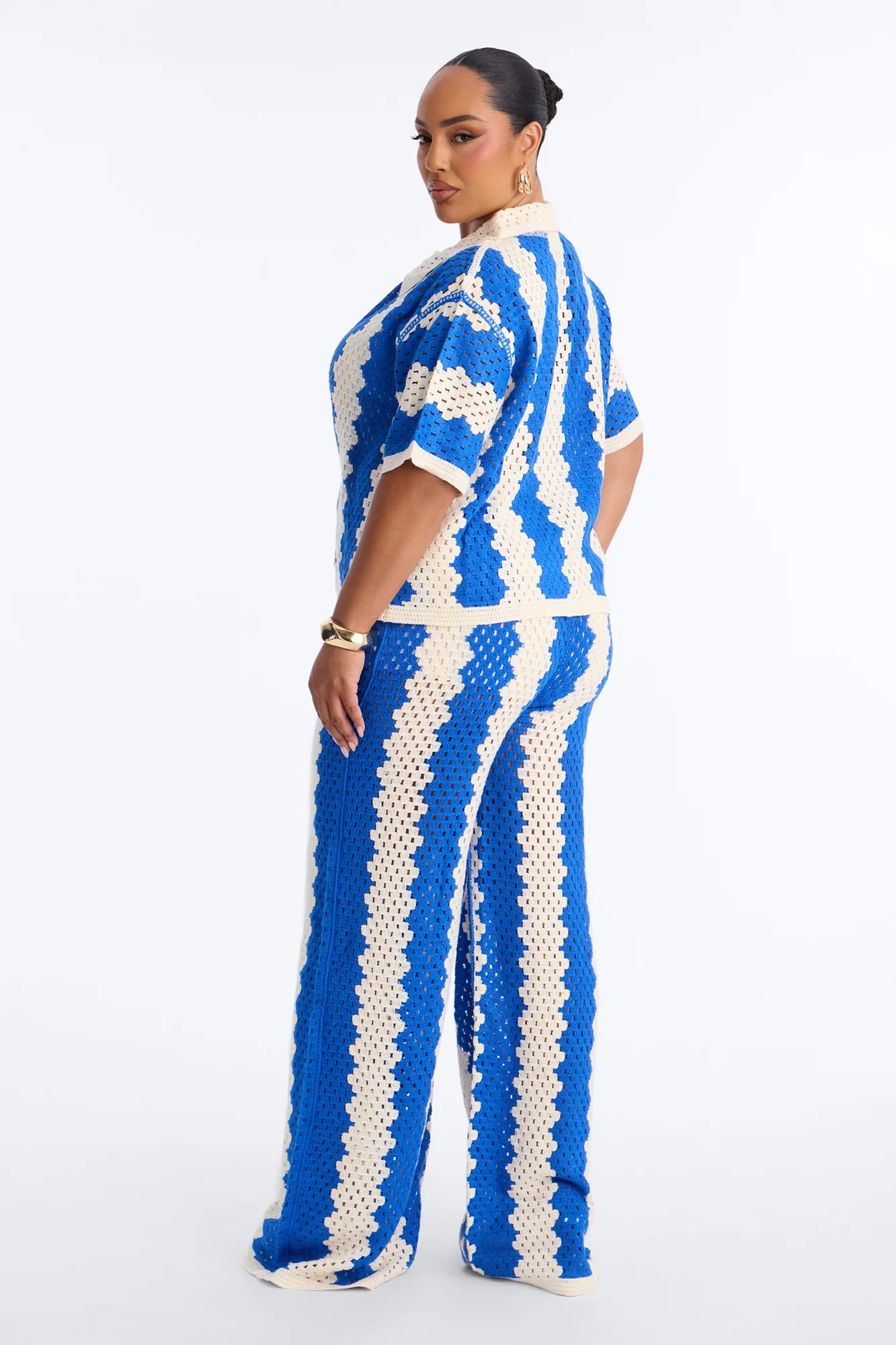 Shoreline Symphony Crochet Pant Set - Blue/combo - Image 8