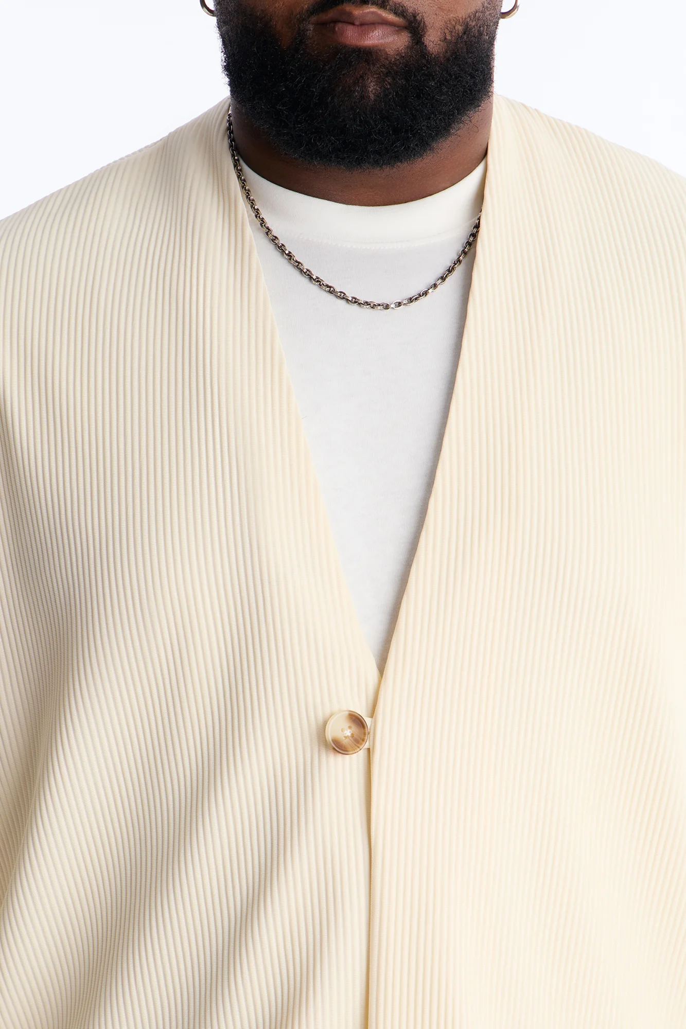 Show Up Shawl Collar Blazer - Cream - Image 7