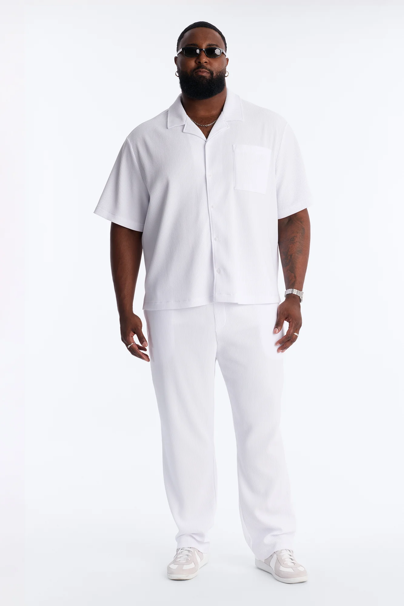 Show Up Short Sleeve Cuban Shirt - White - Image 5