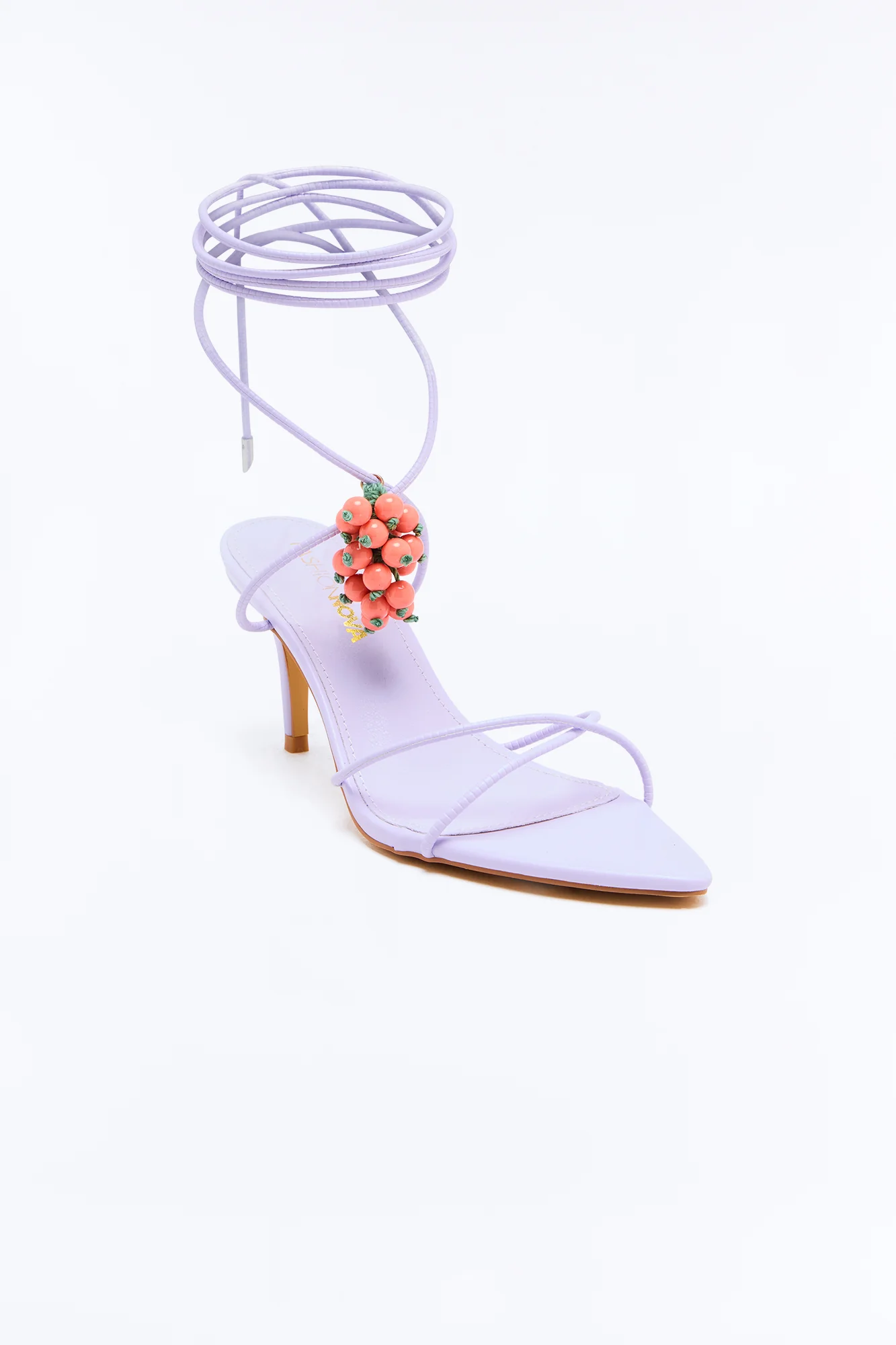 Sina Embellished Wrap Up Heels - Lavender - Image 4