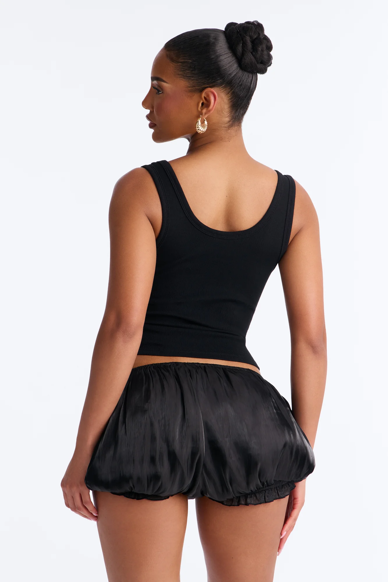 Sinner Rhinestone Flame Tank Top - Black - Image 4