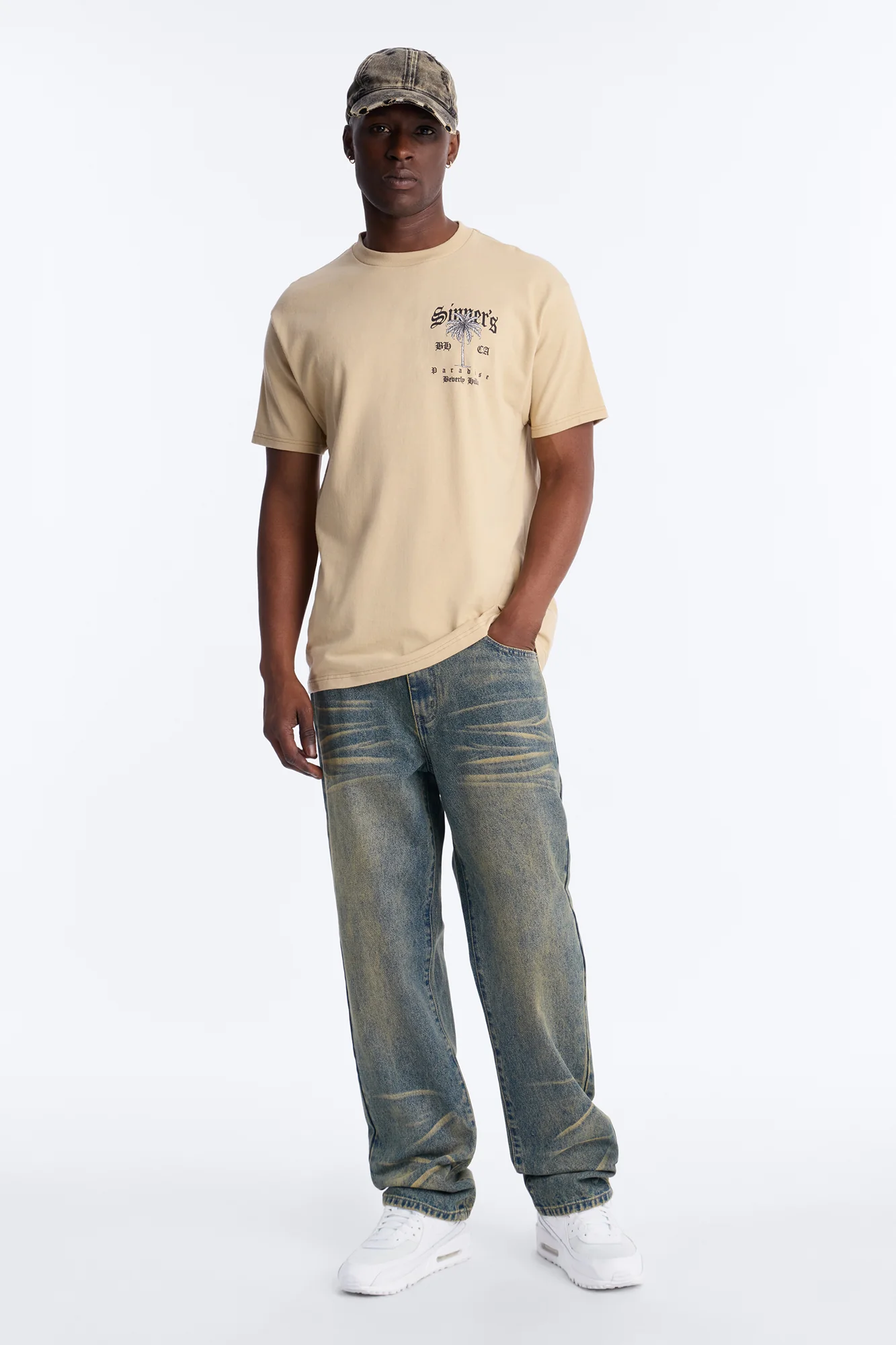 Sinner's Paradise Oversized Short Sleeve Tee - Sand - Image 2