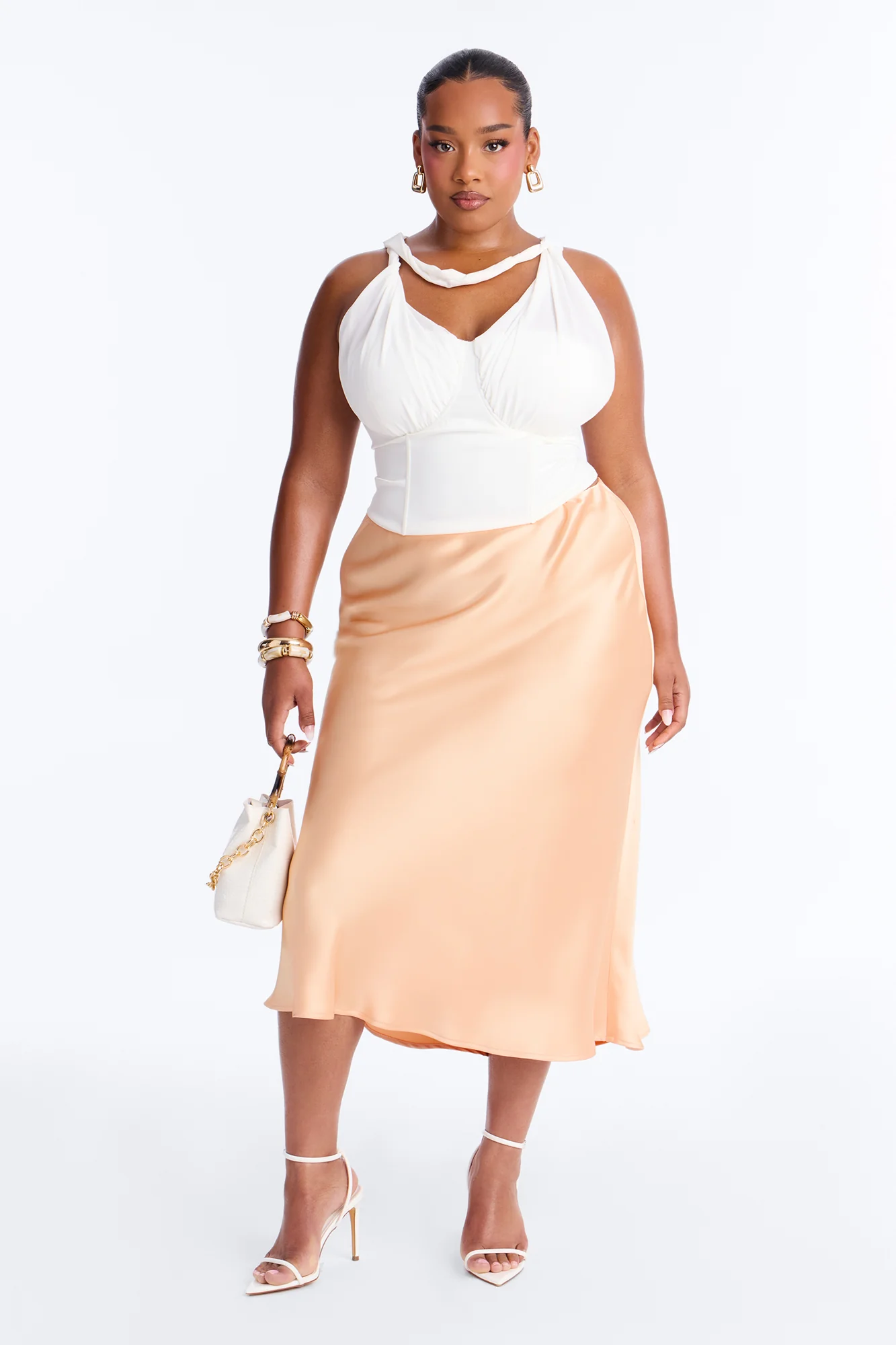 Sipping Champagne Chiffon Corset - White - Image 6