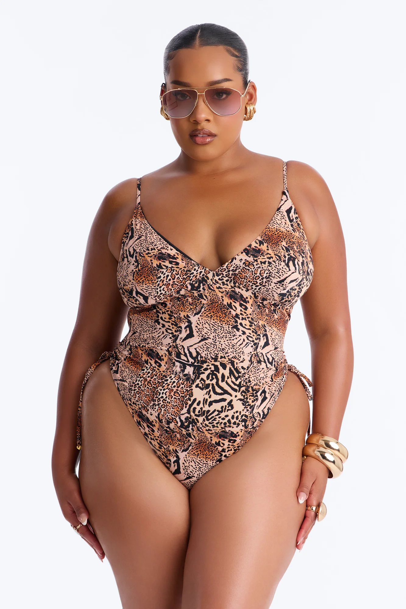Slaycation 1 Piece Swimsuit - Brown Combo - Image 4