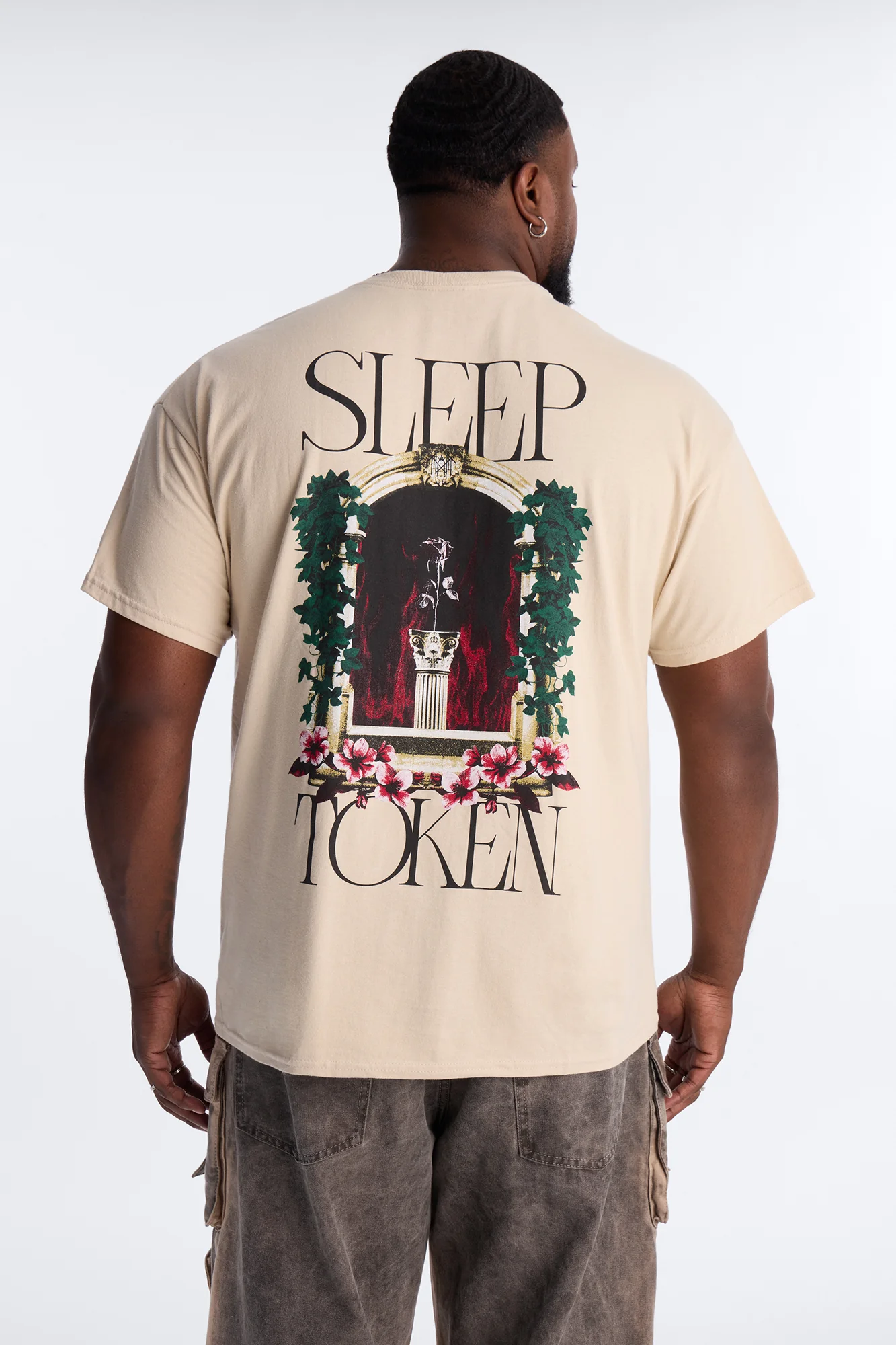 Sleep Token Rose Short Sleeve Tee - Cream - Image 5
