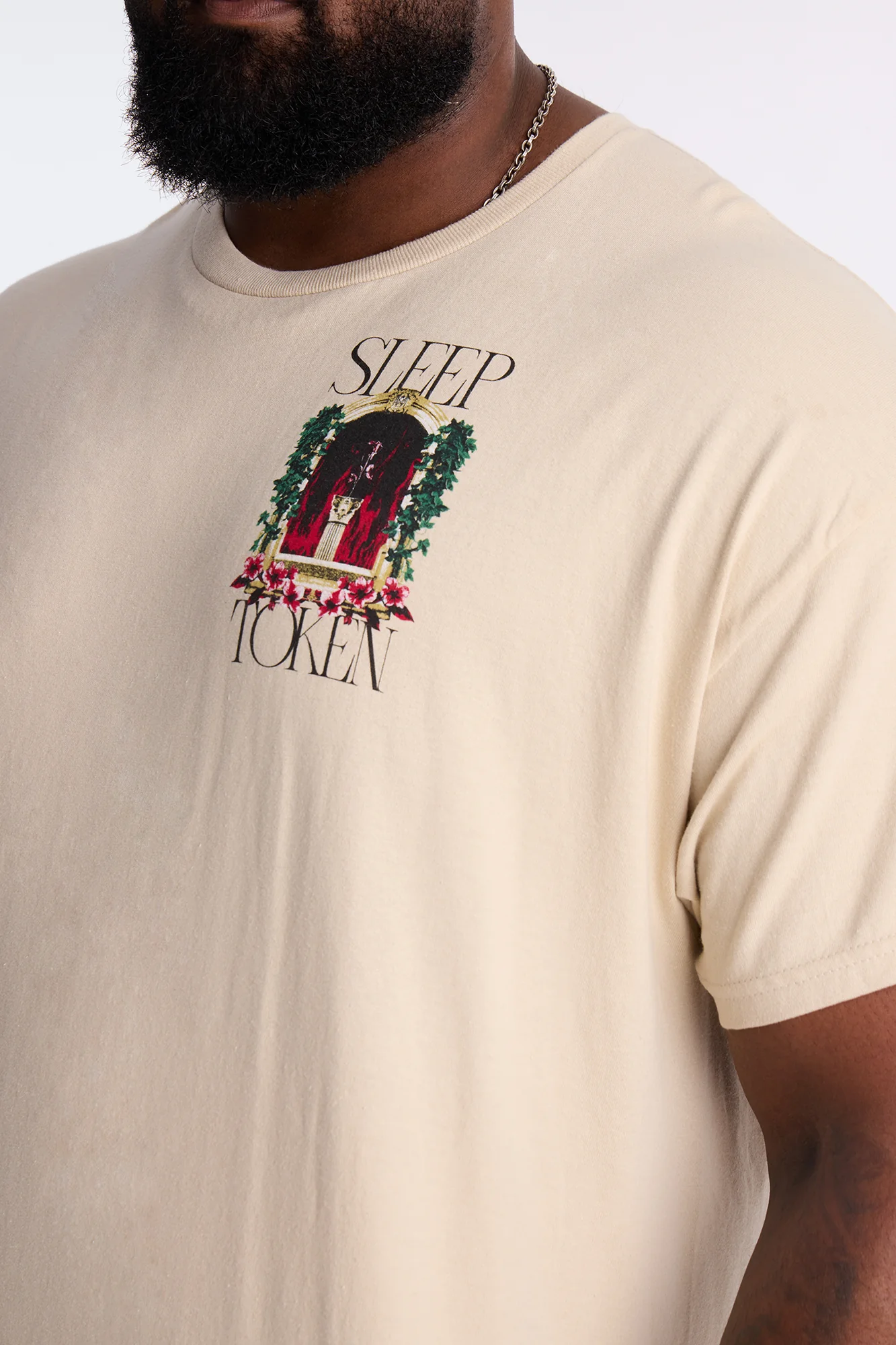 Sleep Token Rose Short Sleeve Tee - Cream - Image 7