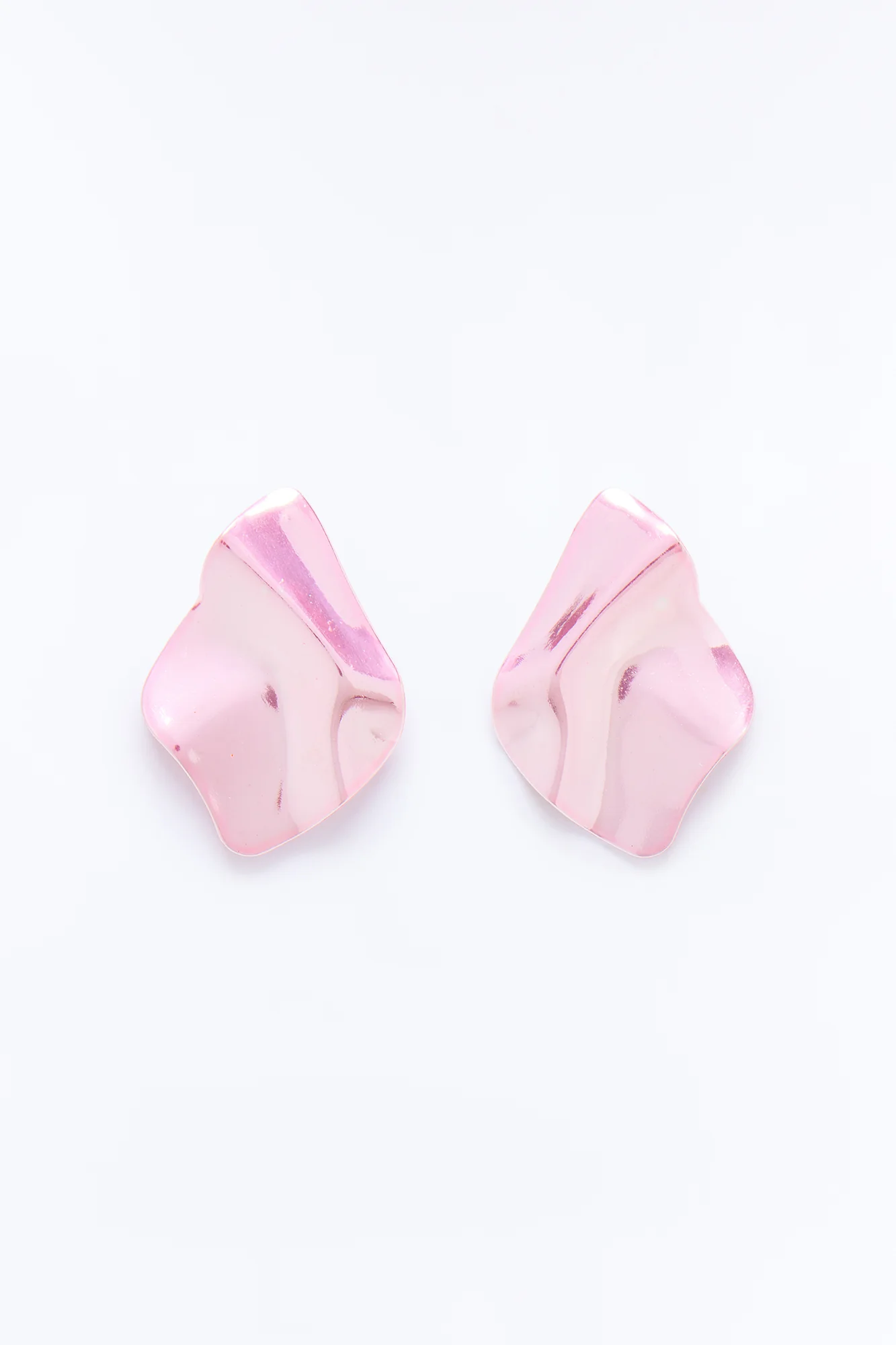 Slick Cut Abstract Drop Earrings - Pink - Image 3